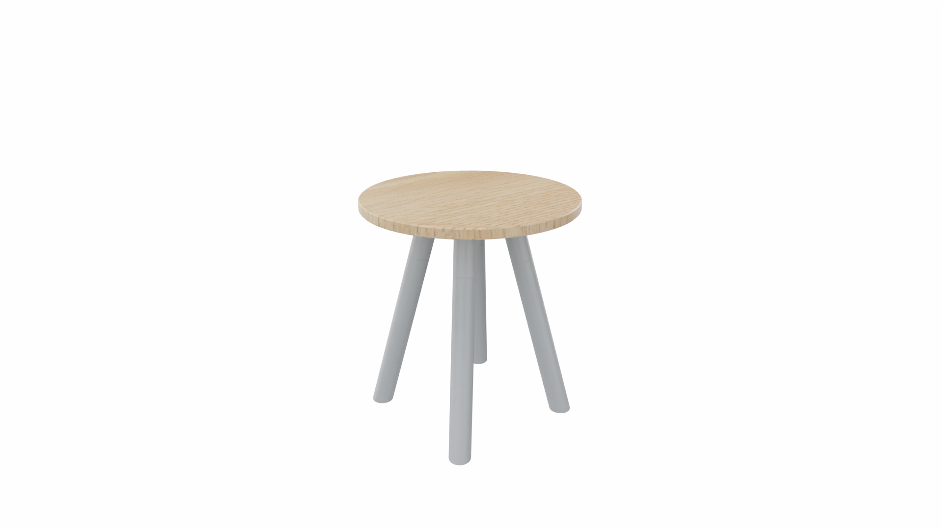 Bijzettafel rond 8311 - 40 cm. - Alu - Eiken licht - Aluminium afbeelding