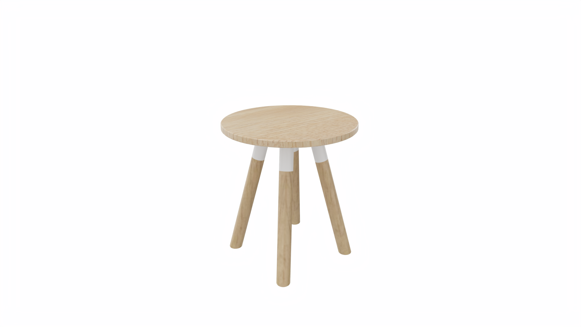 Bijzettafel rond 8311 - 40 cm. - Wit - Eiken licht - Beuken naturel afbeelding