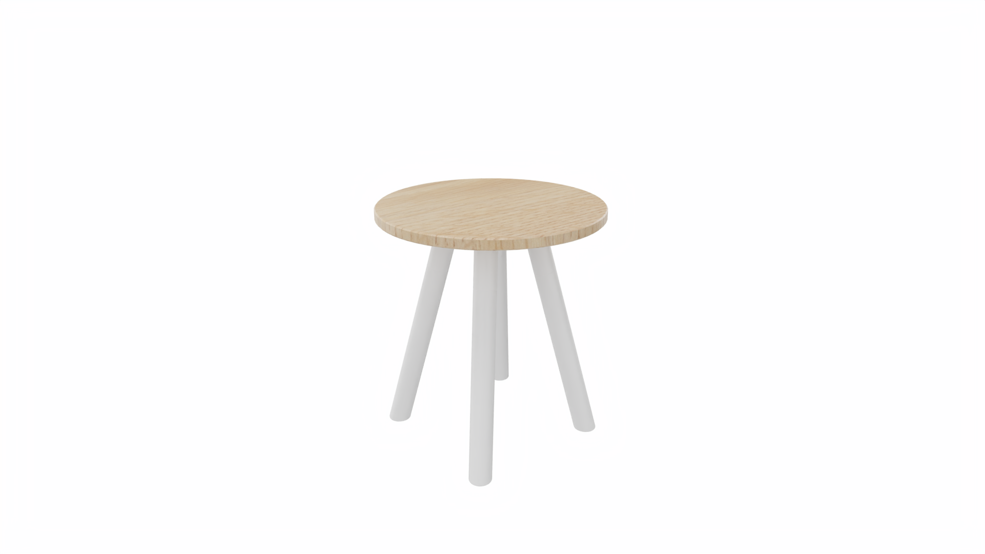 Bijzettafel rond 8311 - 40 cm. - Wit - Eiken licht - Wit afbeelding