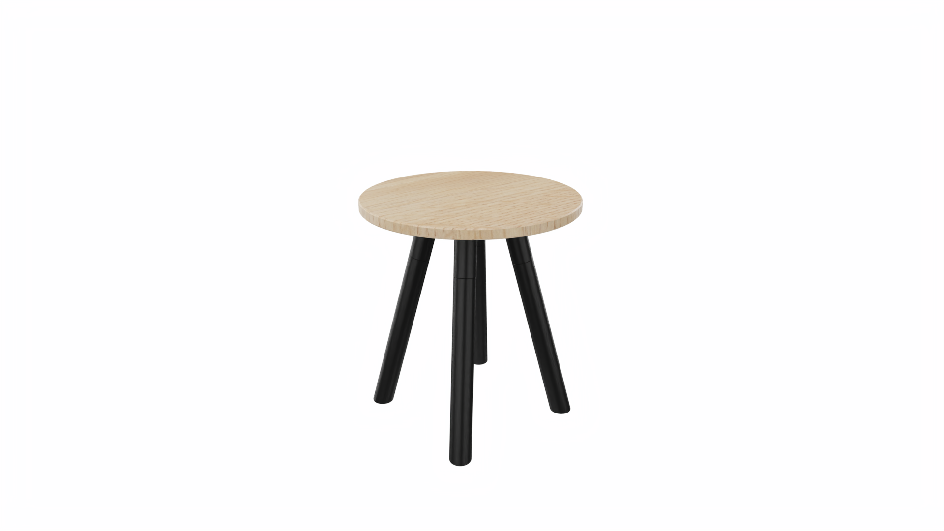 Bijzettafel rond 8311 - 40 cm. - Zwart - Eiken licht - Zwart afbeelding