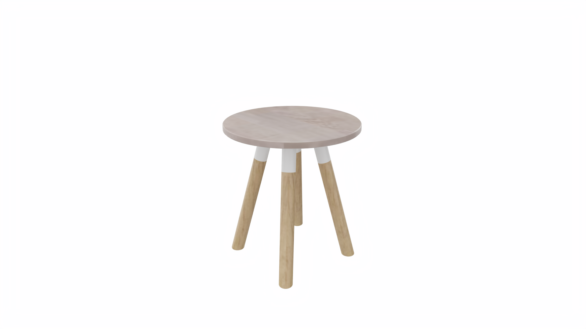 Bijzettafel rond 8311 - 40 cm. - Wit - Eiken Robson - Beuken naturel afbeelding