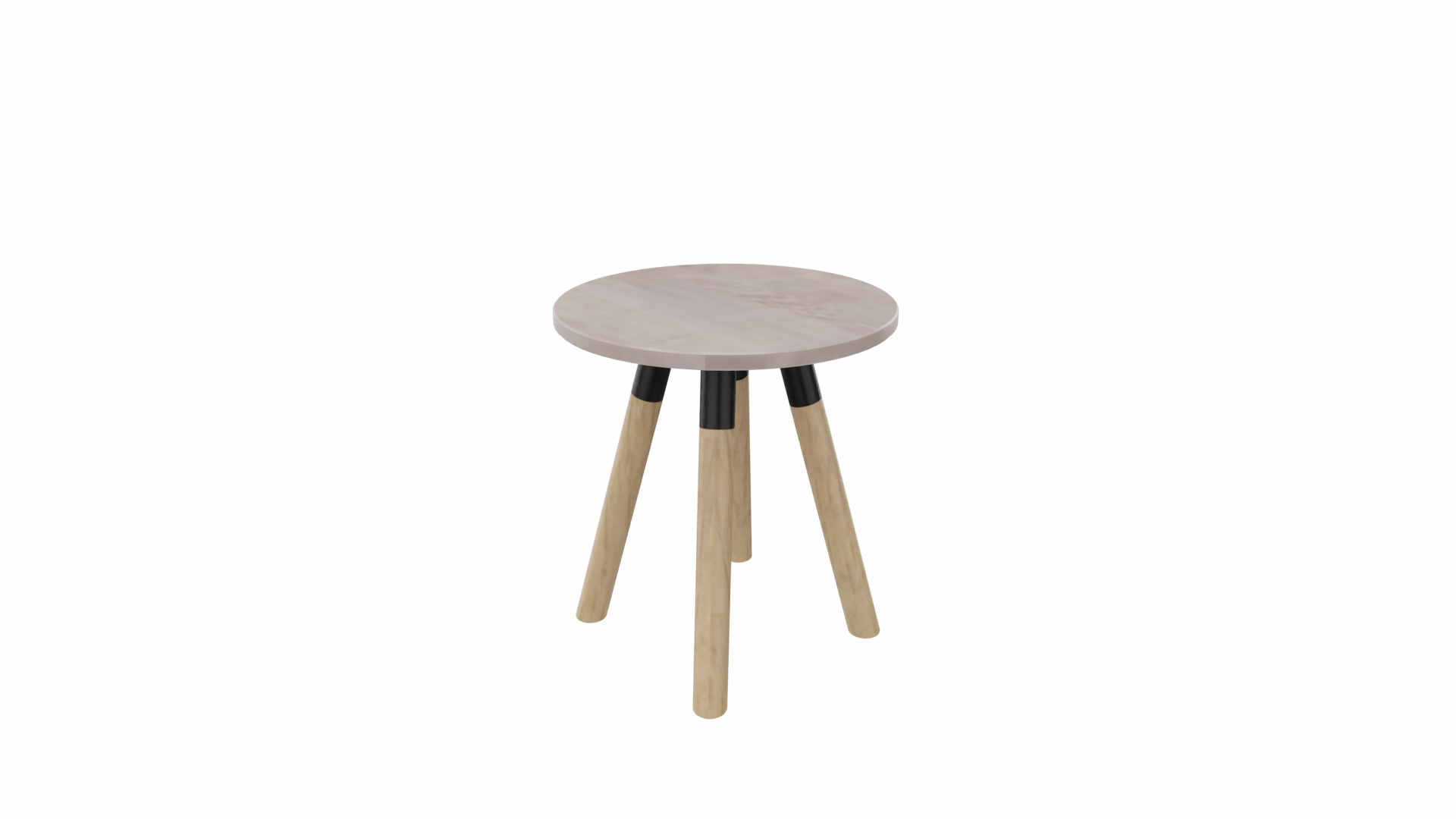 Bijzettafel rond 8311 - 40 cm. - Zwart - Eiken Robson - Beuken naturel afbeelding