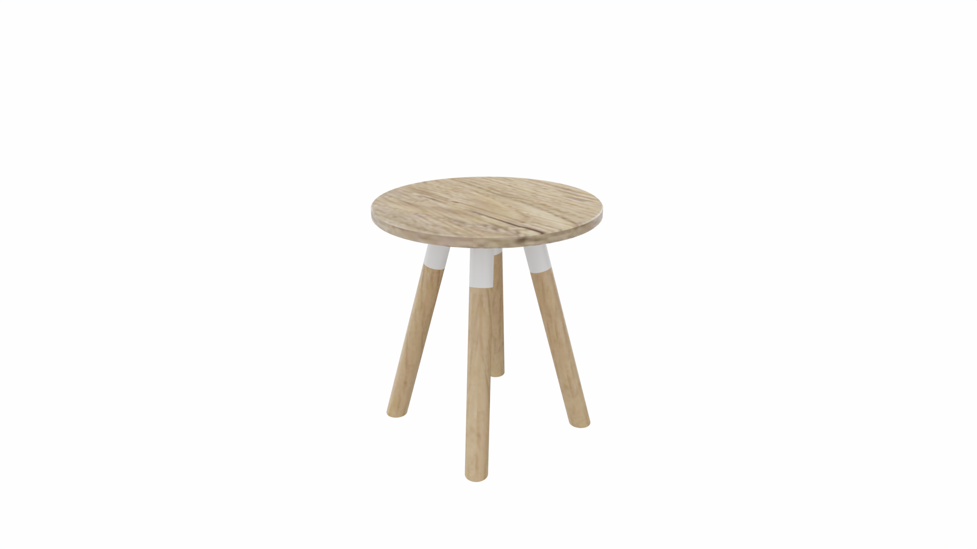Bijzettafel rond 8311 - 40 cm. - Wit - Eiken YT49a - Beuken naturel afbeelding