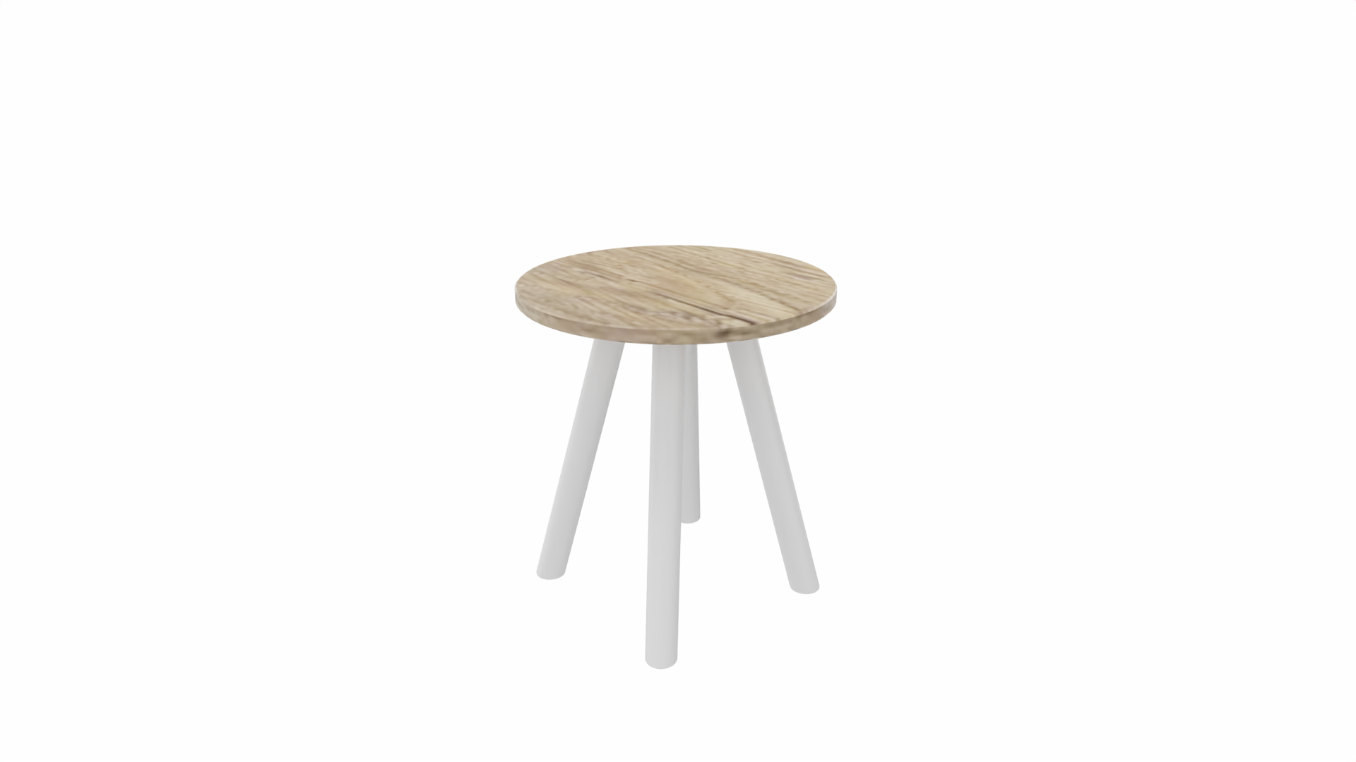 Bijzettafel rond 8311 - 40 cm. - Wit - Eiken YT49a - Wit afbeelding