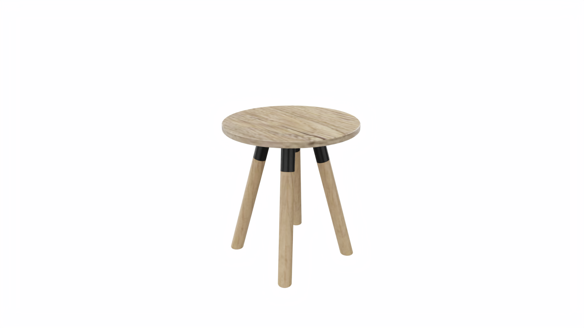 Bijzettafel rond 8311 - 40 cm. - Zwart - Eiken YT49a - Beuken naturel afbeelding