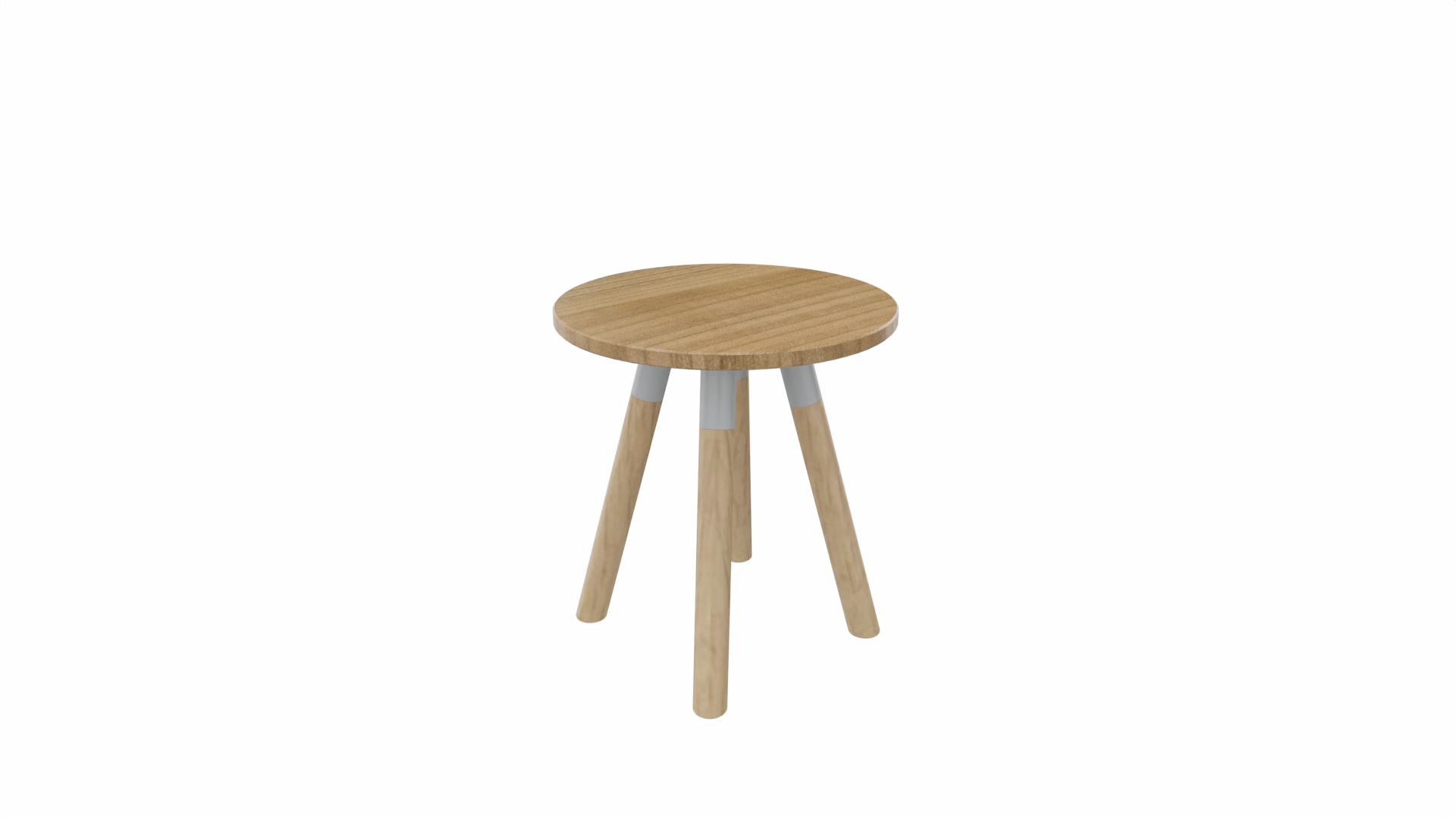 Bijzettafel rond 8311 - 40 cm. - Alu - Toscaans noten - Beuken naturel afbeelding