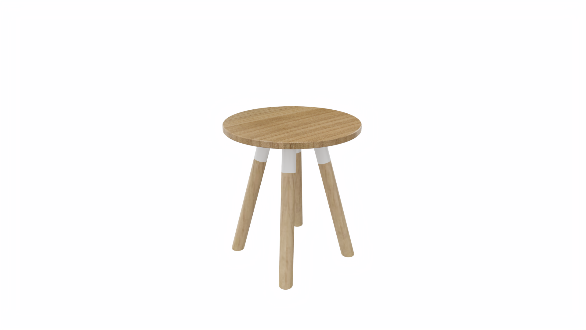 Bijzettafel rond 8311 - 40 cm. - Wit - Toscaans noten - Beuken naturel afbeelding