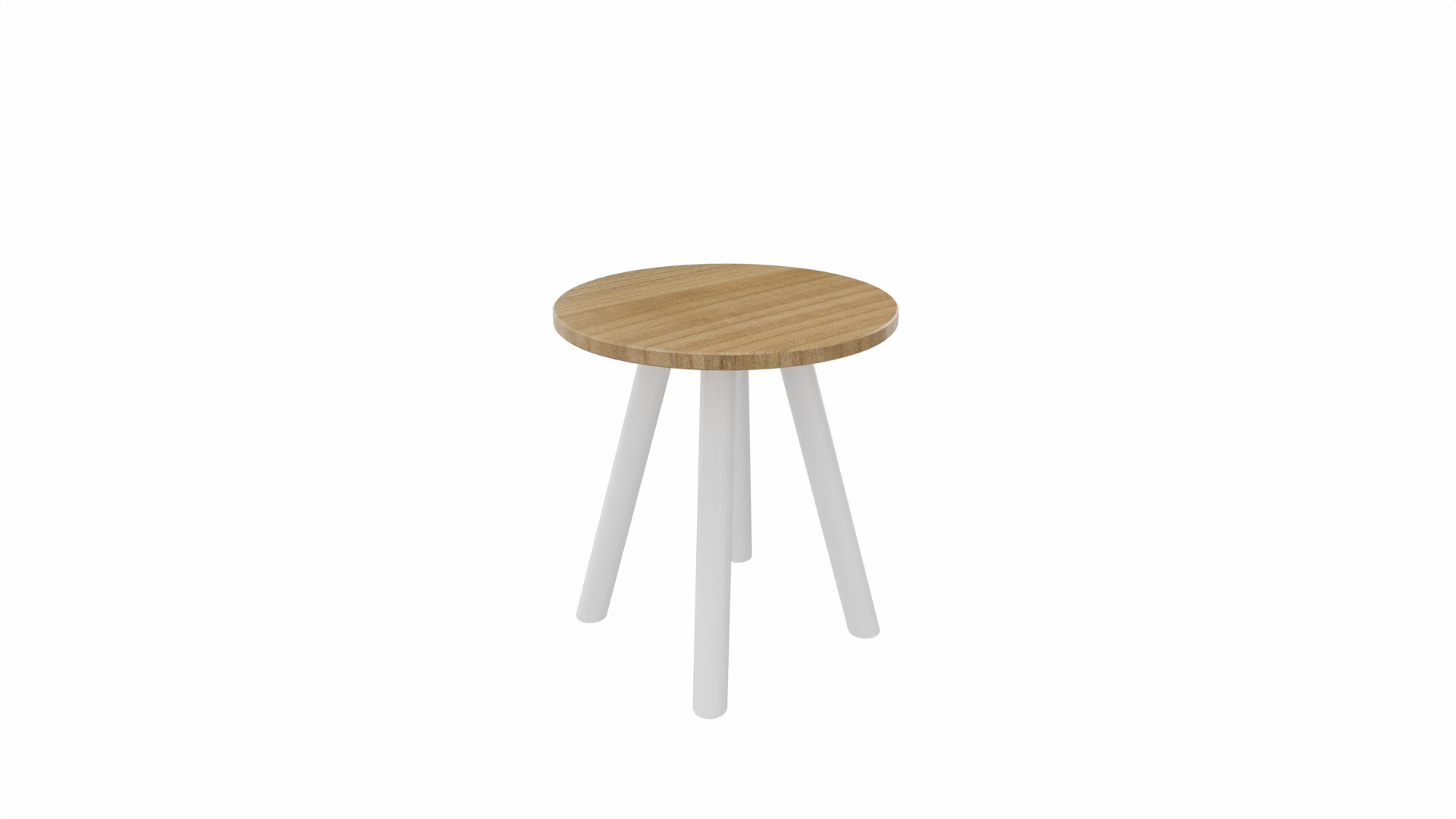 Bijzettafel rond 8311 - 40 cm. - Wit - Toscaans noten - Wit afbeelding