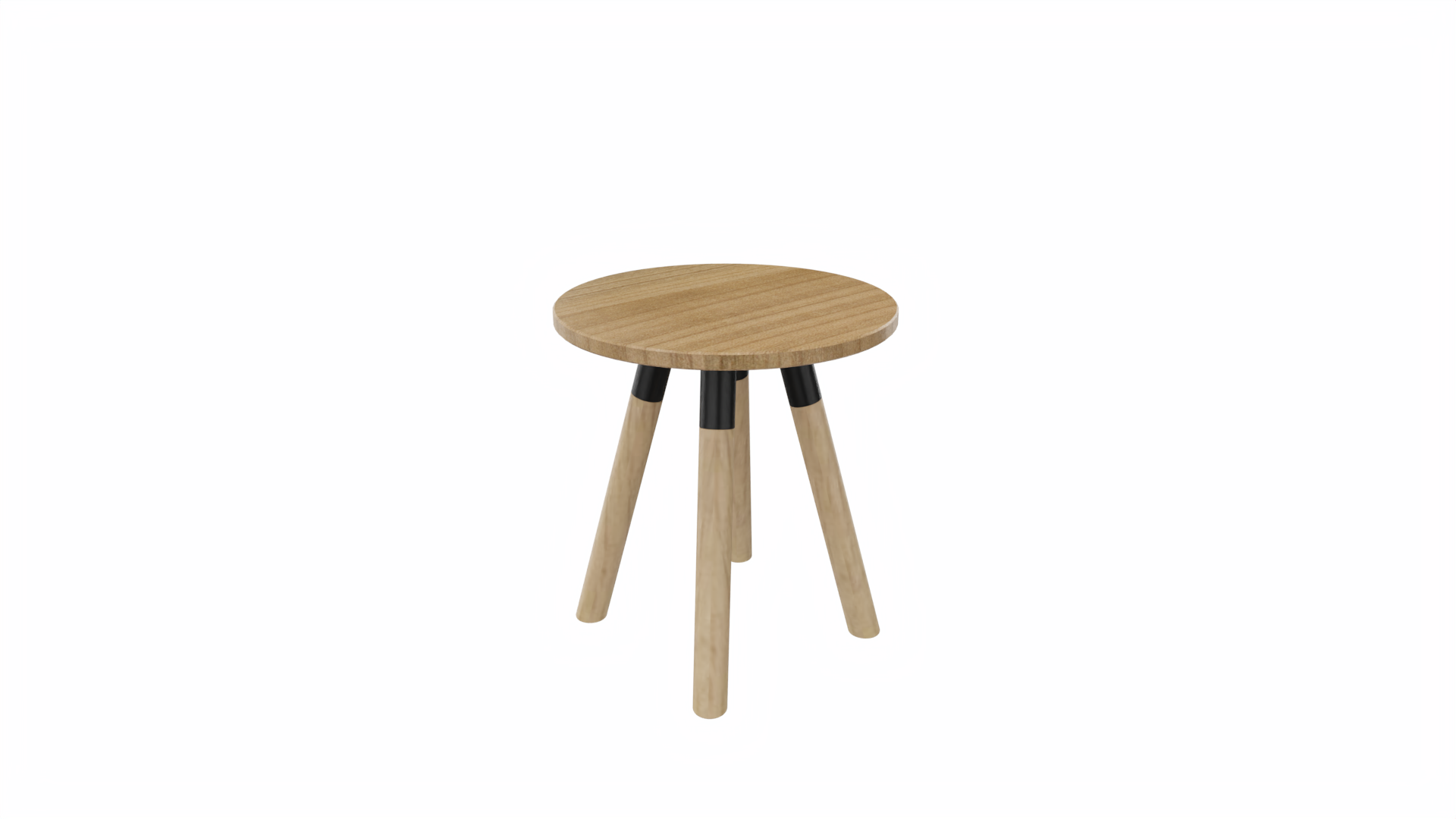 Bijzettafel rond 8311 - 40 cm. - Zwart - Toscaans noten - Beuken naturel afbeelding