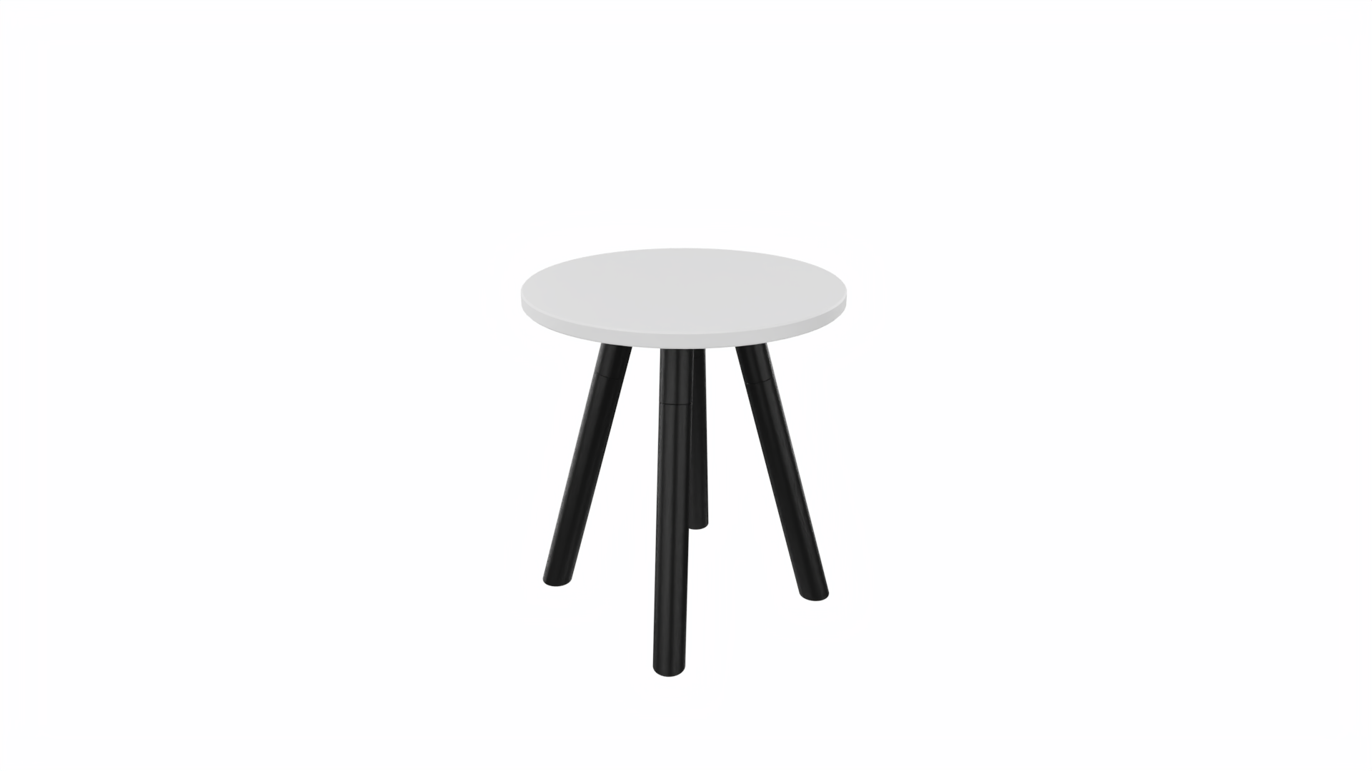 Bijzettafel rond 8311 - 40 cm. - Zwart - Wit - Zwart afbeelding