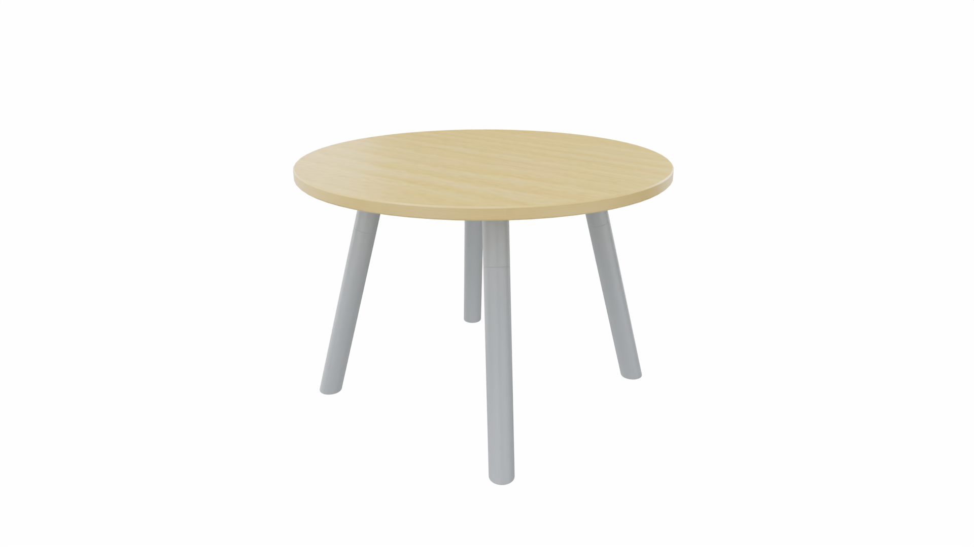Bijzettafel rond 8411 - 60 cm. - Alu - Beuken - Aluminium afbeelding