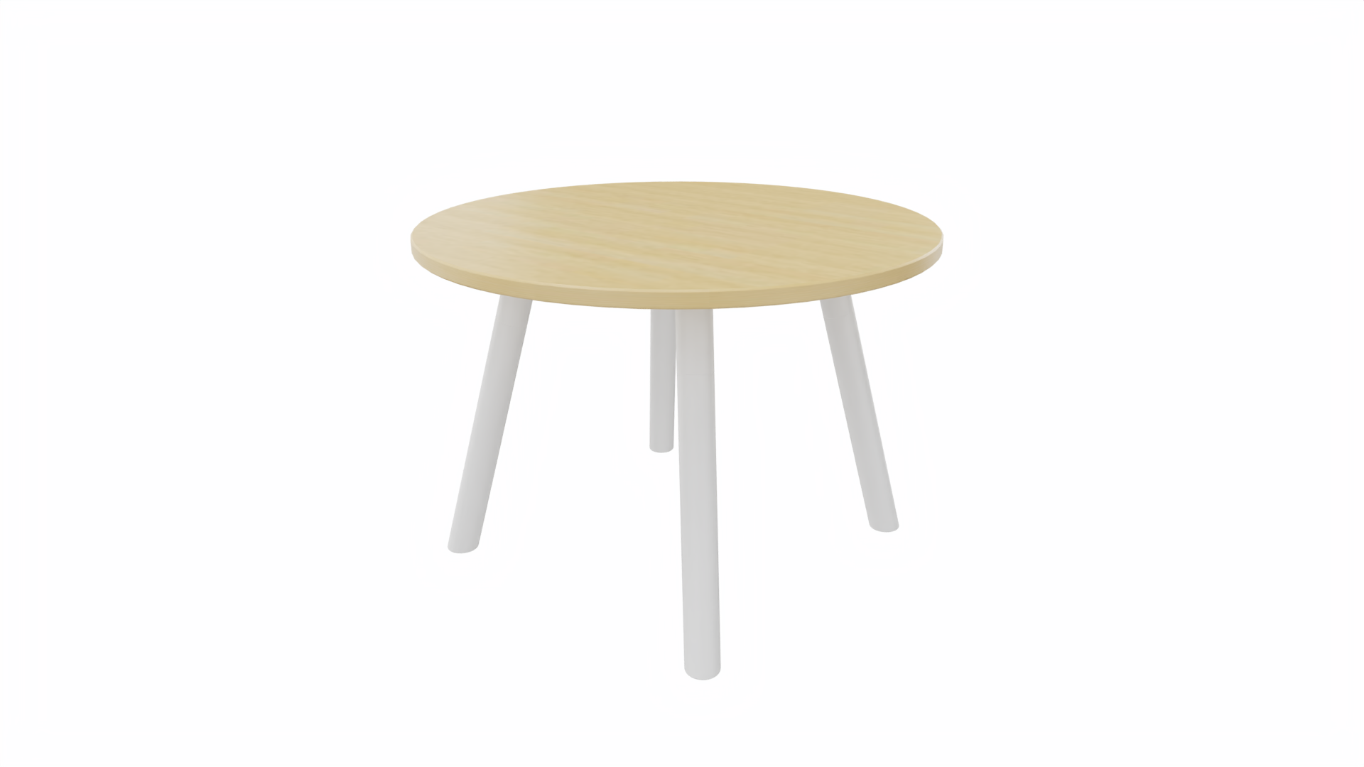 Bijzettafel rond 8411 - 60 cm. - Wit - Beuken - Wit afbeelding