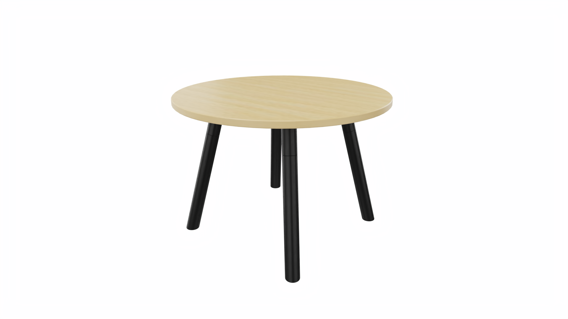 Bijzettafel rond 8411 - 60 cm. - Zwart - Beuken - Zwart afbeelding
