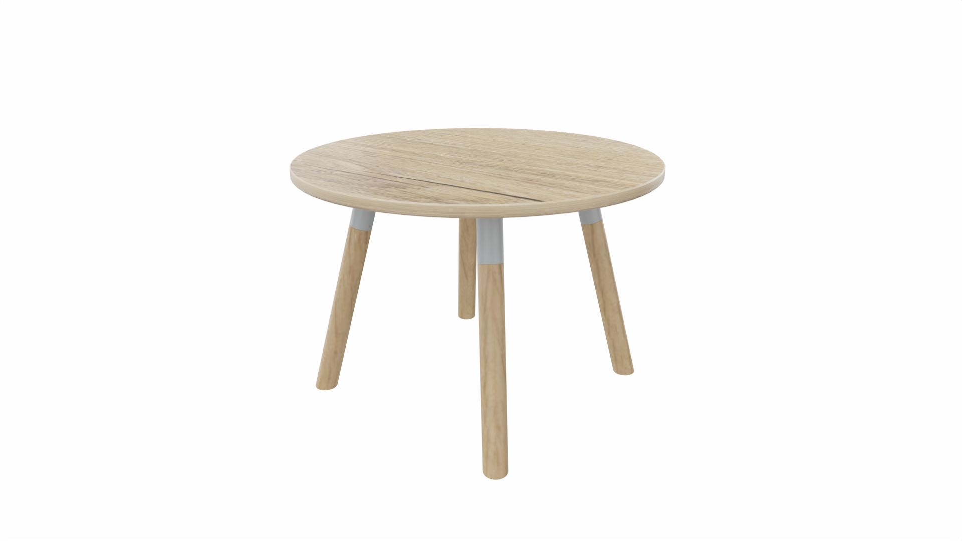 Bijzettafel rond 8411 - 60 cm. - Alu - Eiken YT49a - Beuken naturel afbeelding