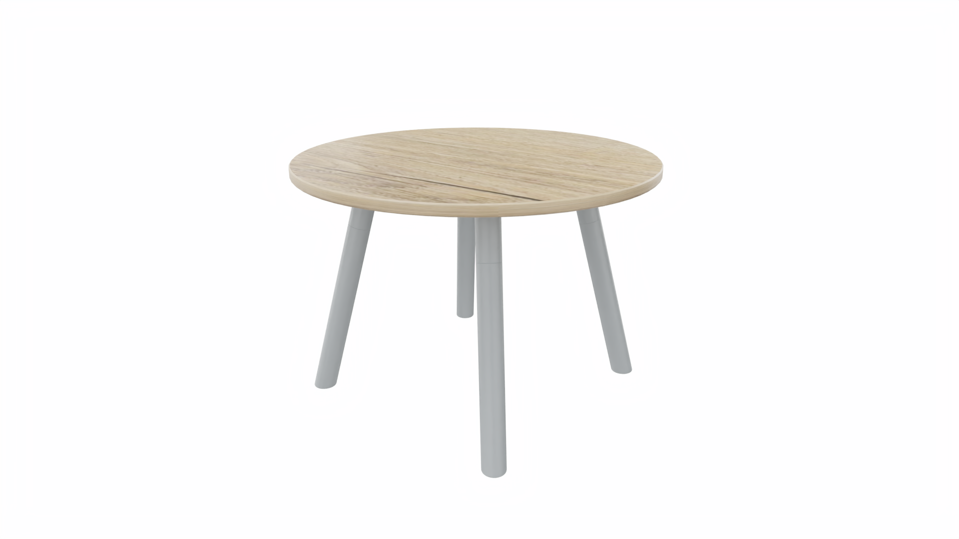 Bijzettafel rond 8411 - 60 cm. - Alu - Eiken YT49a - Aluminium afbeelding