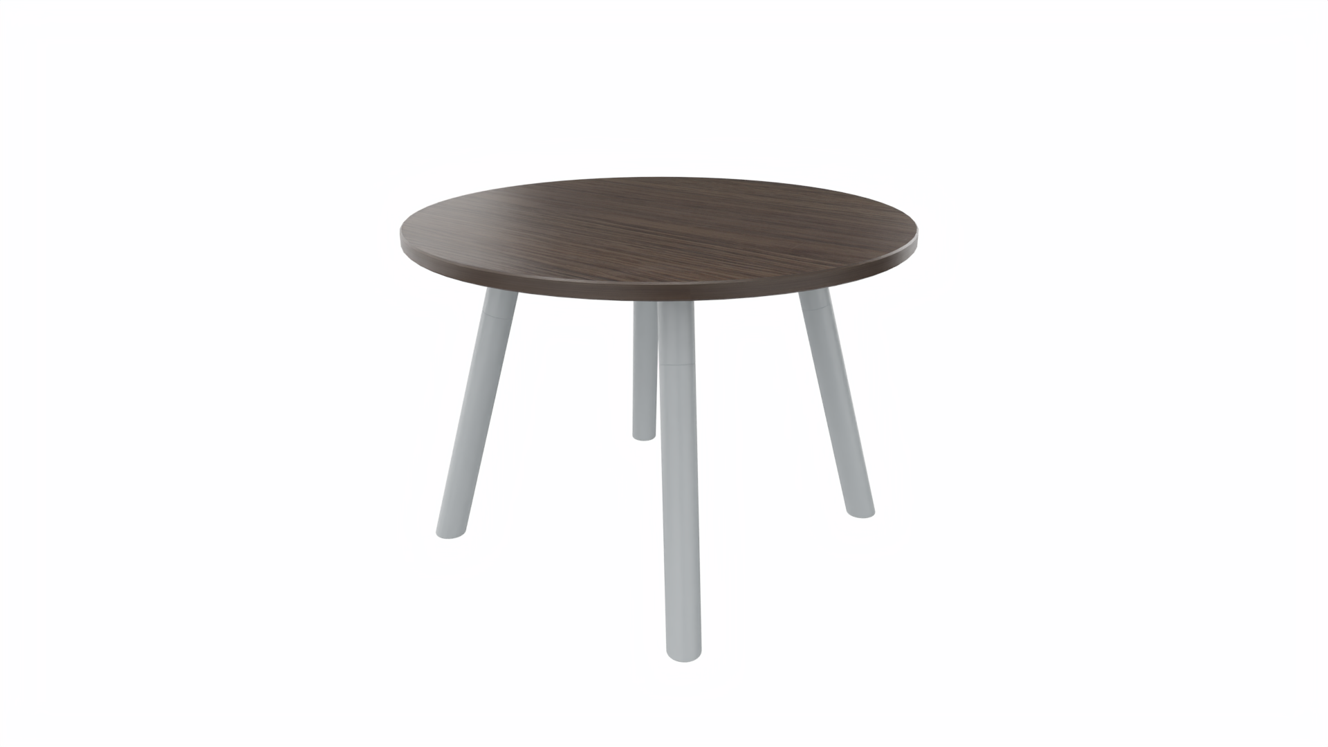Bijzettafel rond 8411 - 60 cm. - Alu - Eiken donker - Aluminium afbeelding