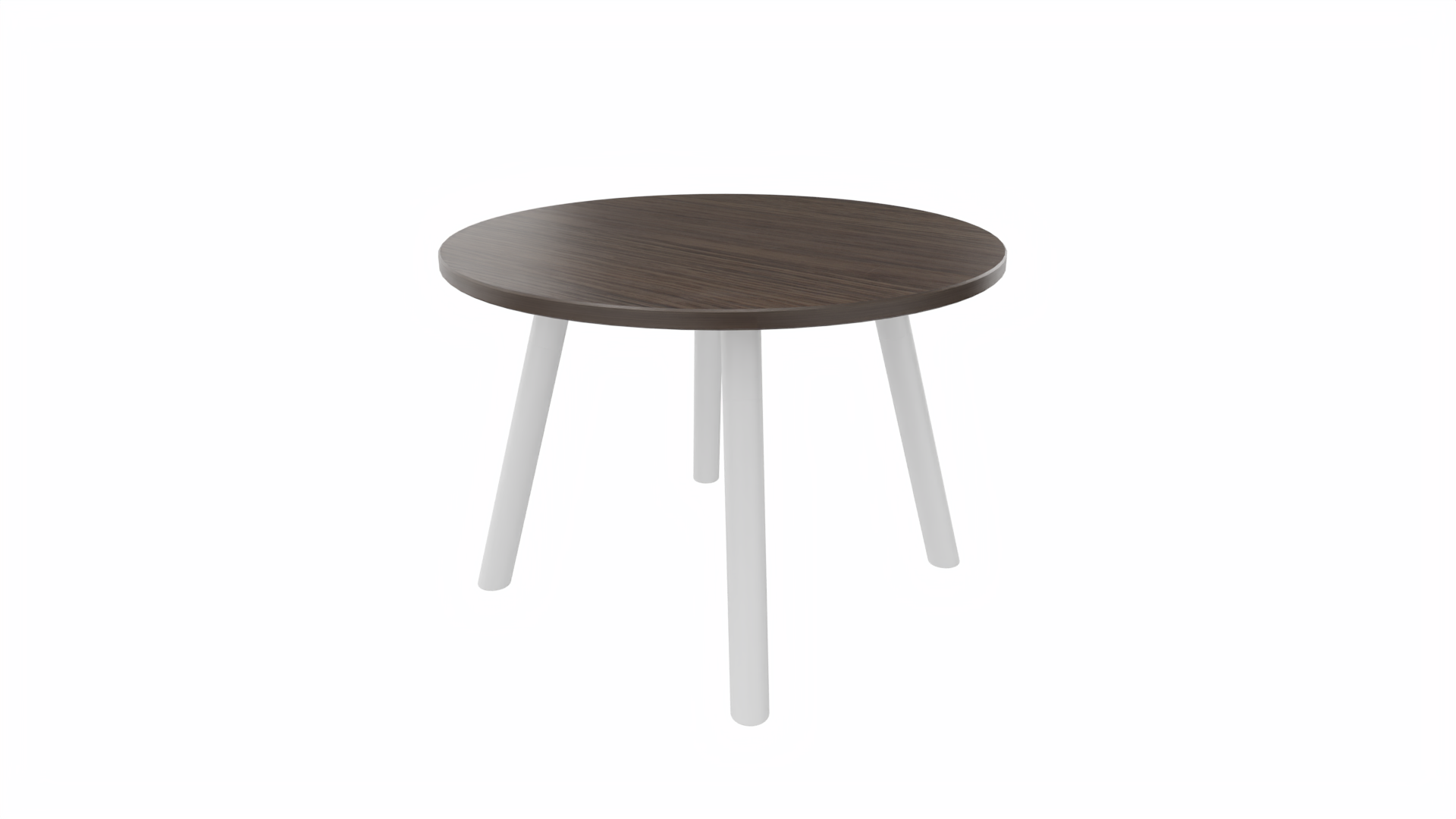Bijzettafel rond 8411 - 60 cm. - Wit - Eiken donker - Wit afbeelding