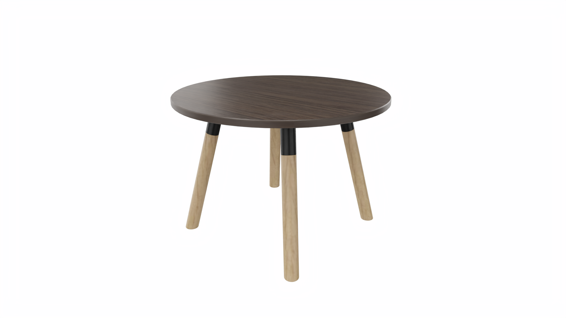 Bijzettafel rond 8411 - 60 cm. - Zwart - Eiken donker - Beuken naturel afbeelding