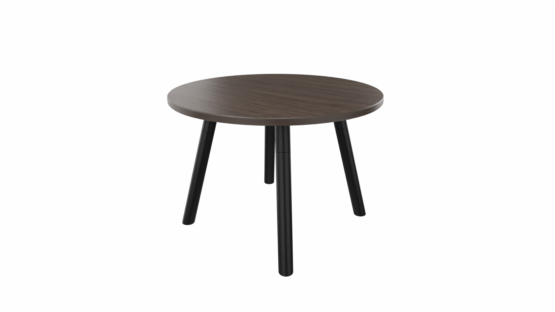 Bijzettafel rond 8411 - 60 cm. - Zwart - Eiken donker - Zwart afbeelding