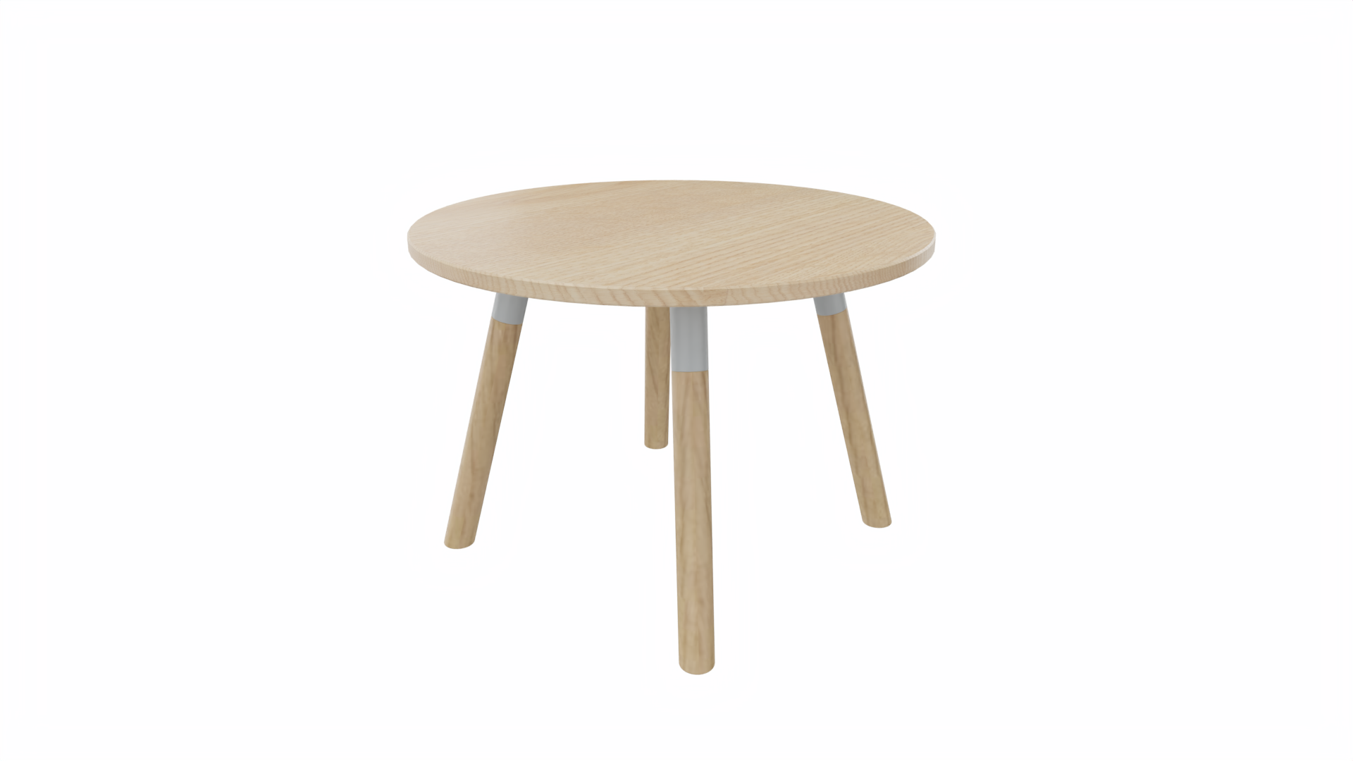 Bijzettafel rond 8411 - 60 cm. - Alu - Eiken licht - Beuken naturel afbeelding