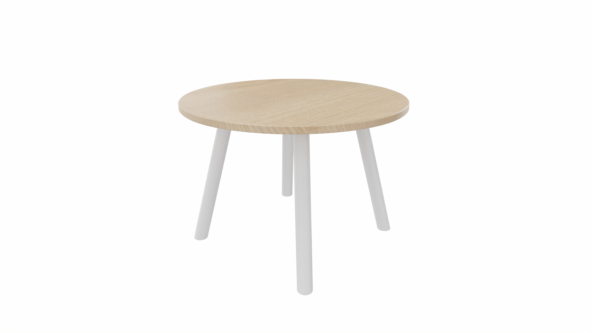 Bijzettafel rond 8411 - 60 cm. - Alu - Eiken licht - Aluminium afbeelding