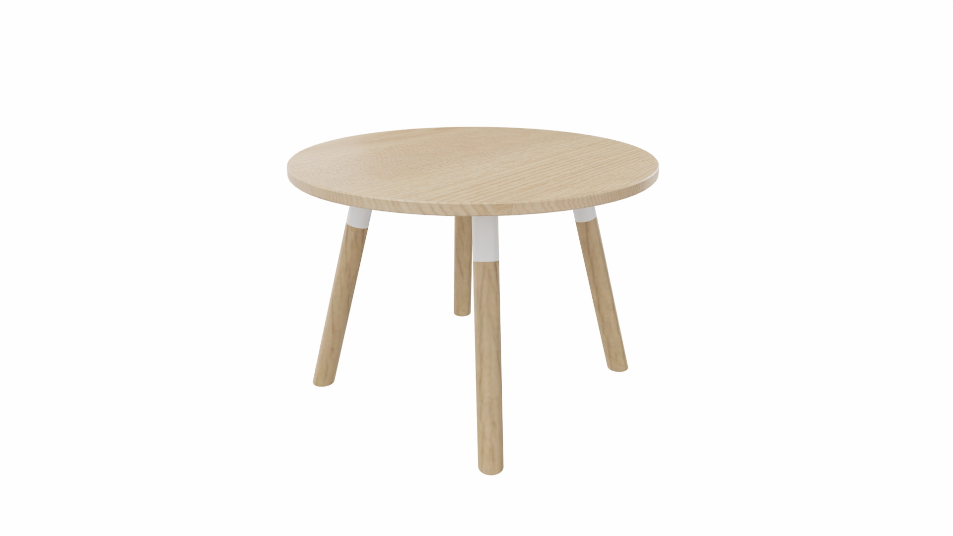 Bijzettafel rond 8411 - 60 cm. - Wit - Eiken licht - Beuken naturel afbeelding