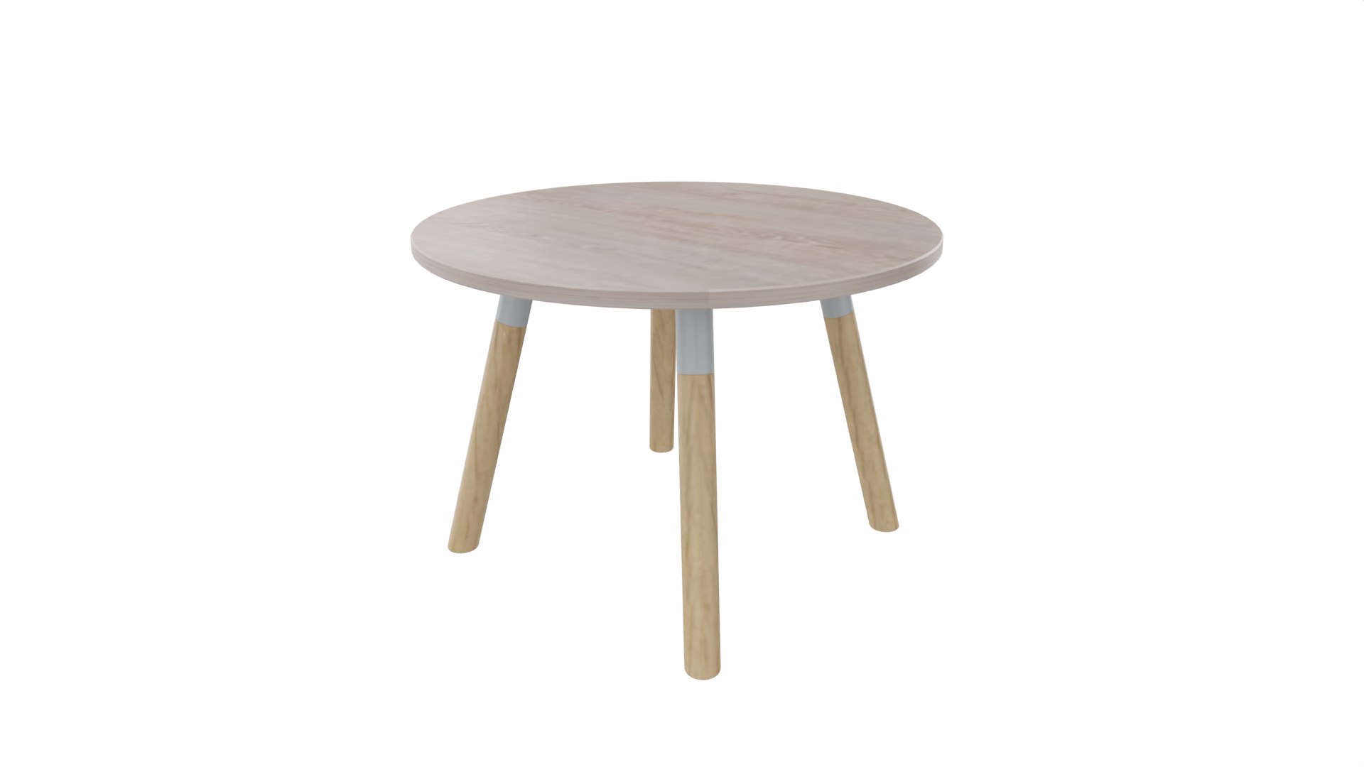 Bijzettafel rond 8411 - 60 cm. - Alu - Eiken Robson - Beuken naturel afbeelding