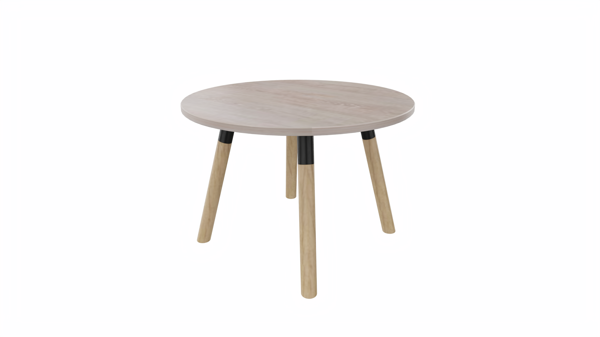 Bijzettafel rond 8411 - 60 cm. - Zwart - Eiken Robson - Beuken naturel afbeelding