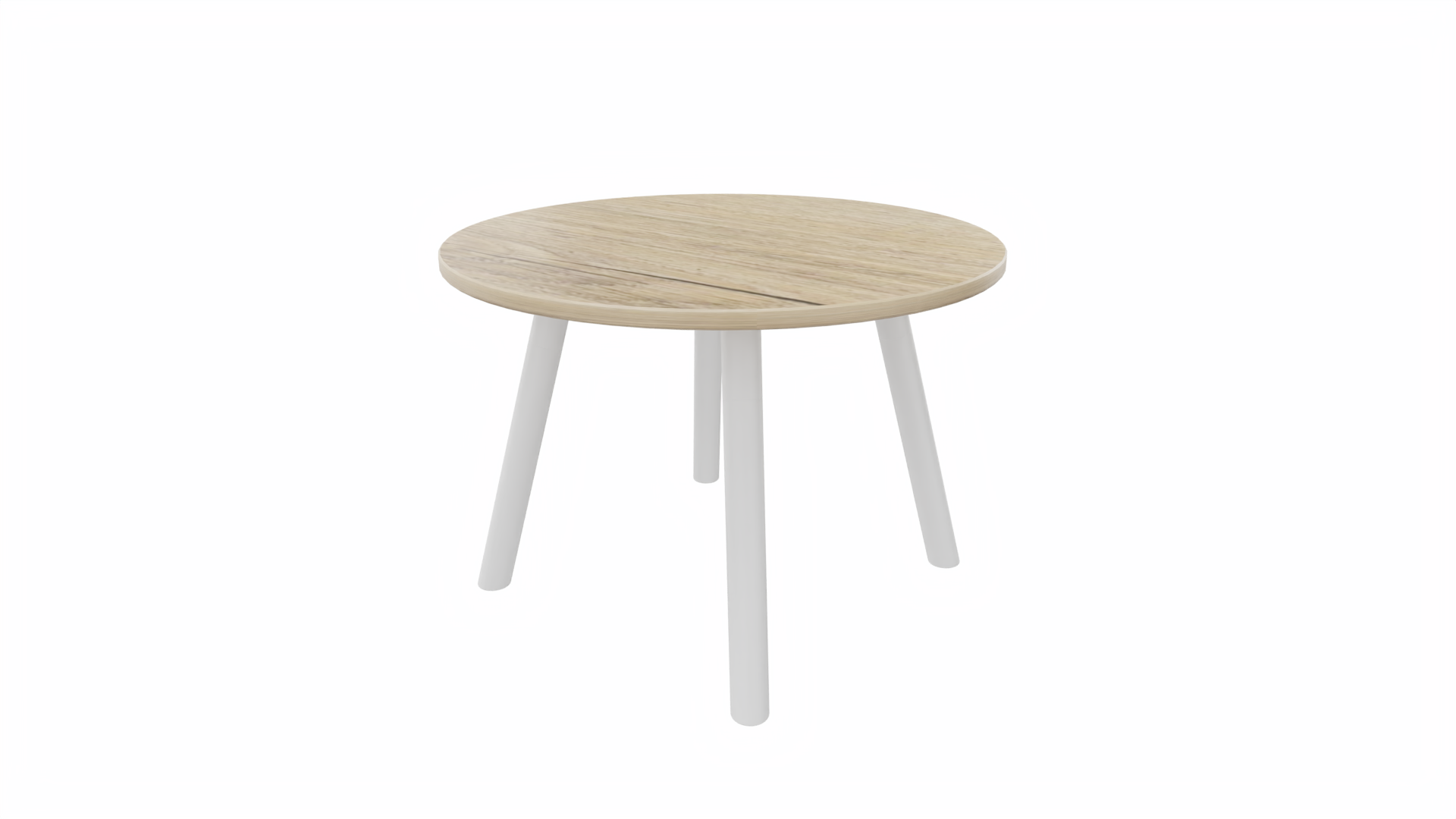 Bijzettafel rond 8411 - 60 cm. - Wit - Eiken YT49a - Wit afbeelding