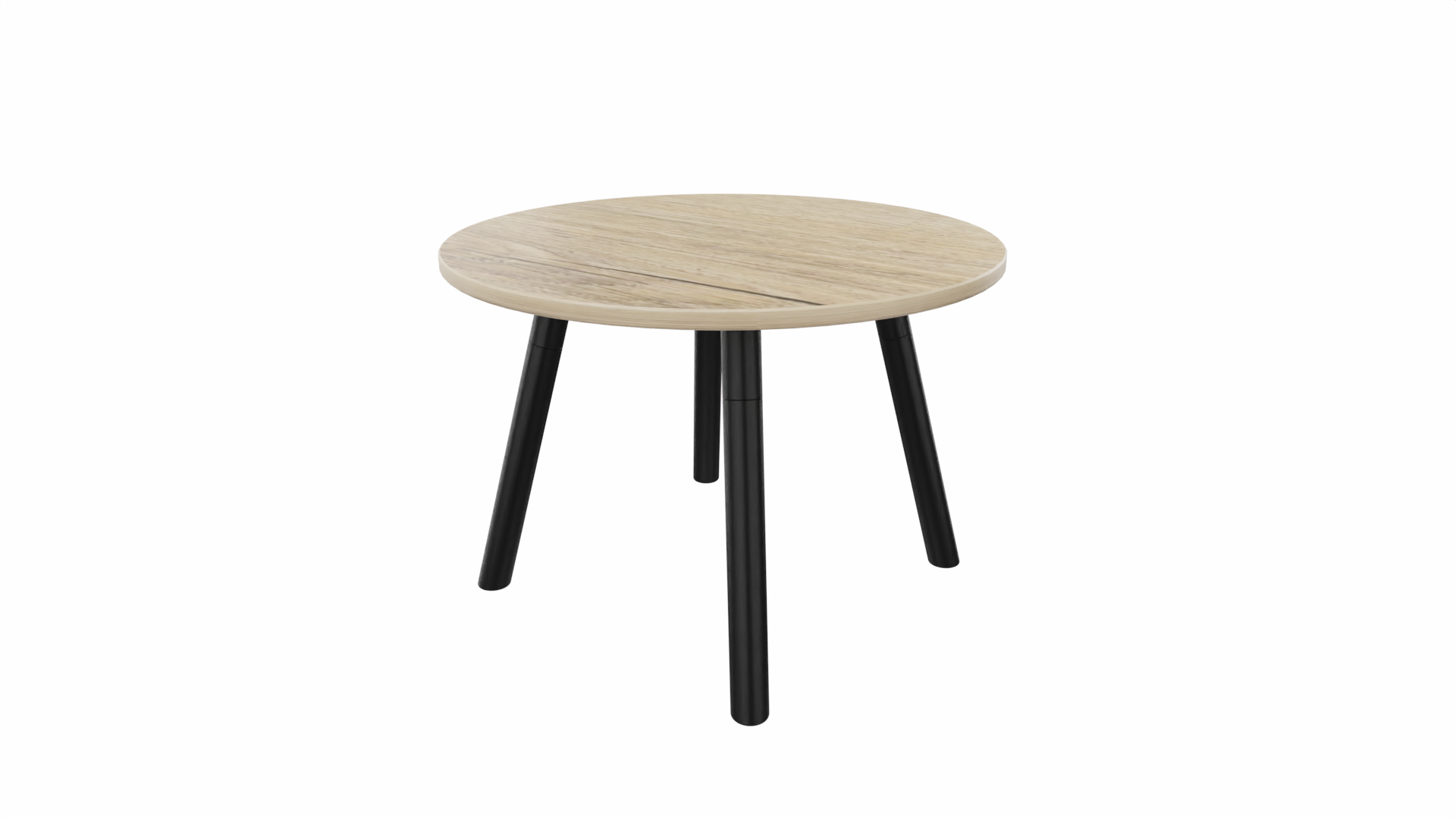 Bijzettafel rond 8411 - 60 cm. - Zwart - Eiken YT49a - Zwart afbeelding