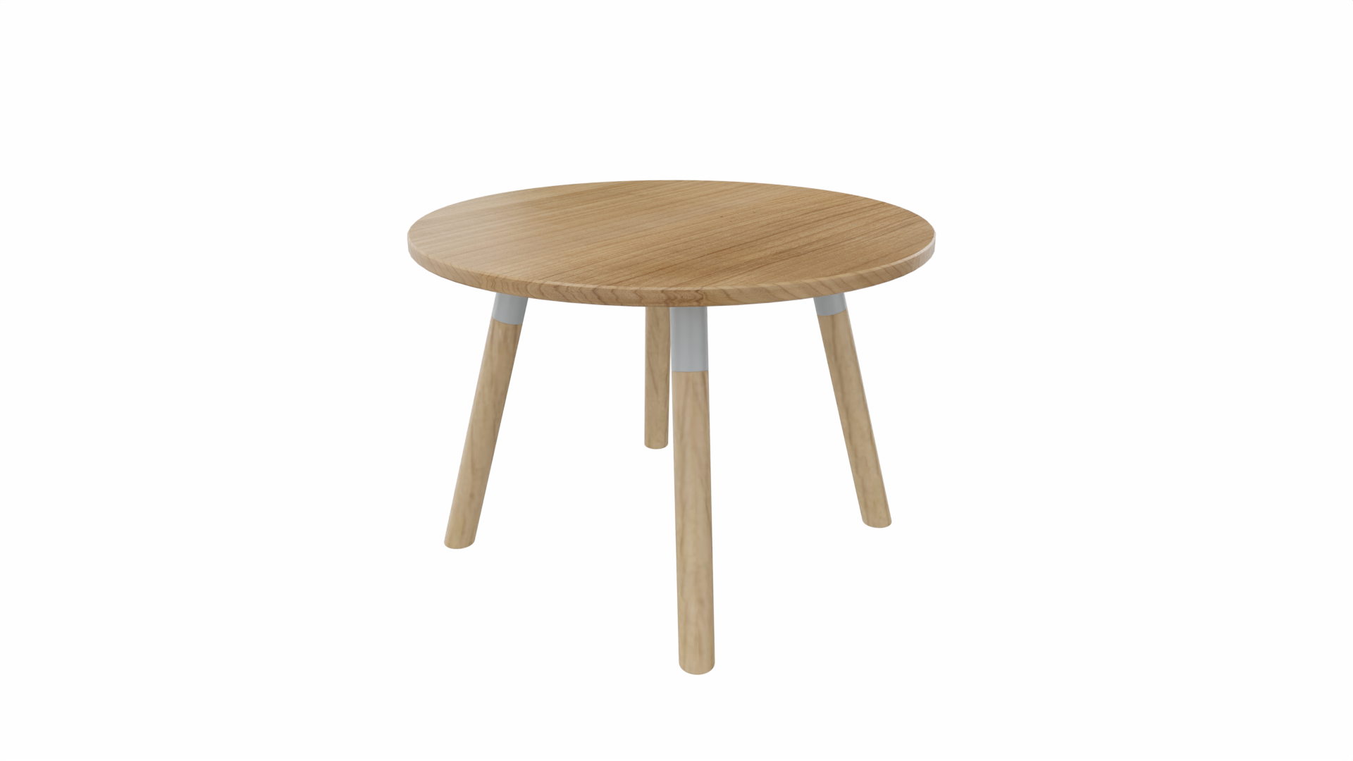 Bijzettafel rond 8411 - 60 cm. - Alu - Toscaans noten - Beuken naturel afbeelding