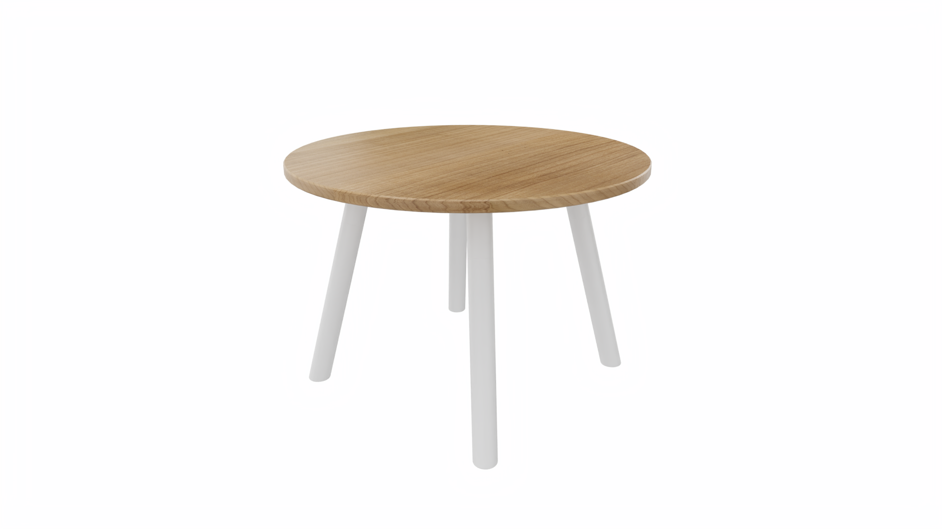 Bijzettafel - rond - metaal en hout - wit - 30 x 40 cm | Leen Bakker