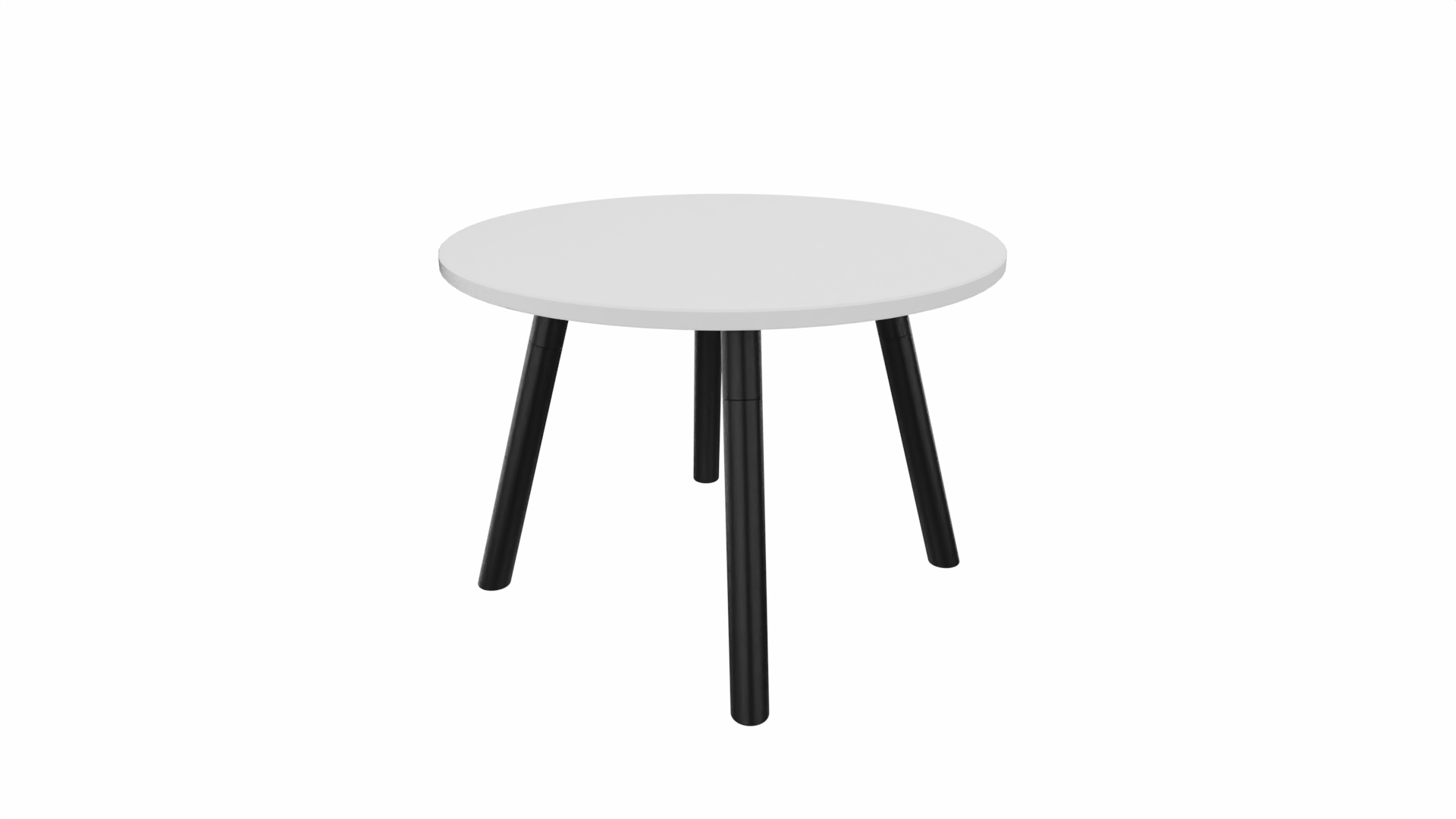 Bijzettafel rond 8411 - 60 cm. - Zwart - Wit - Zwart afbeelding