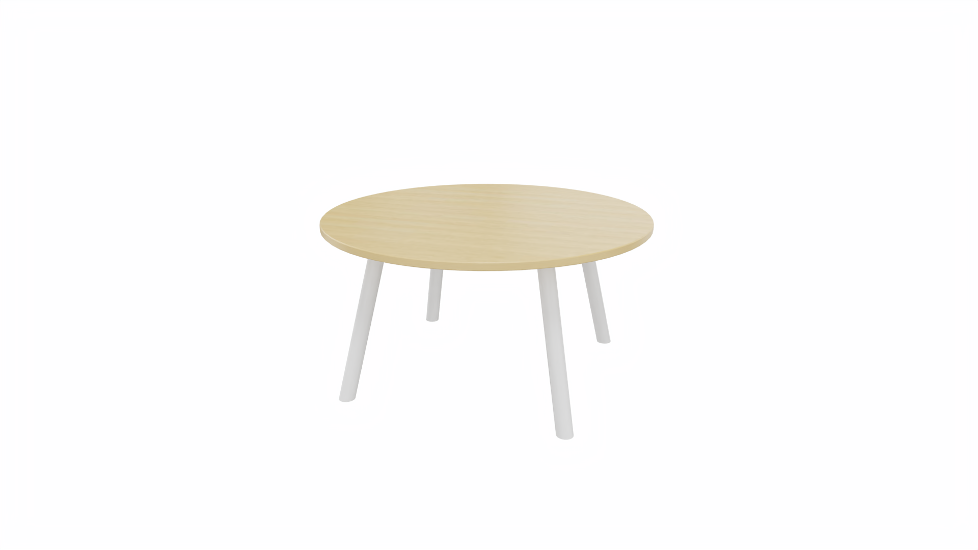 Bijzettafel rond 8511 - 80 cm. - Wit - Beuken - Wit afbeelding