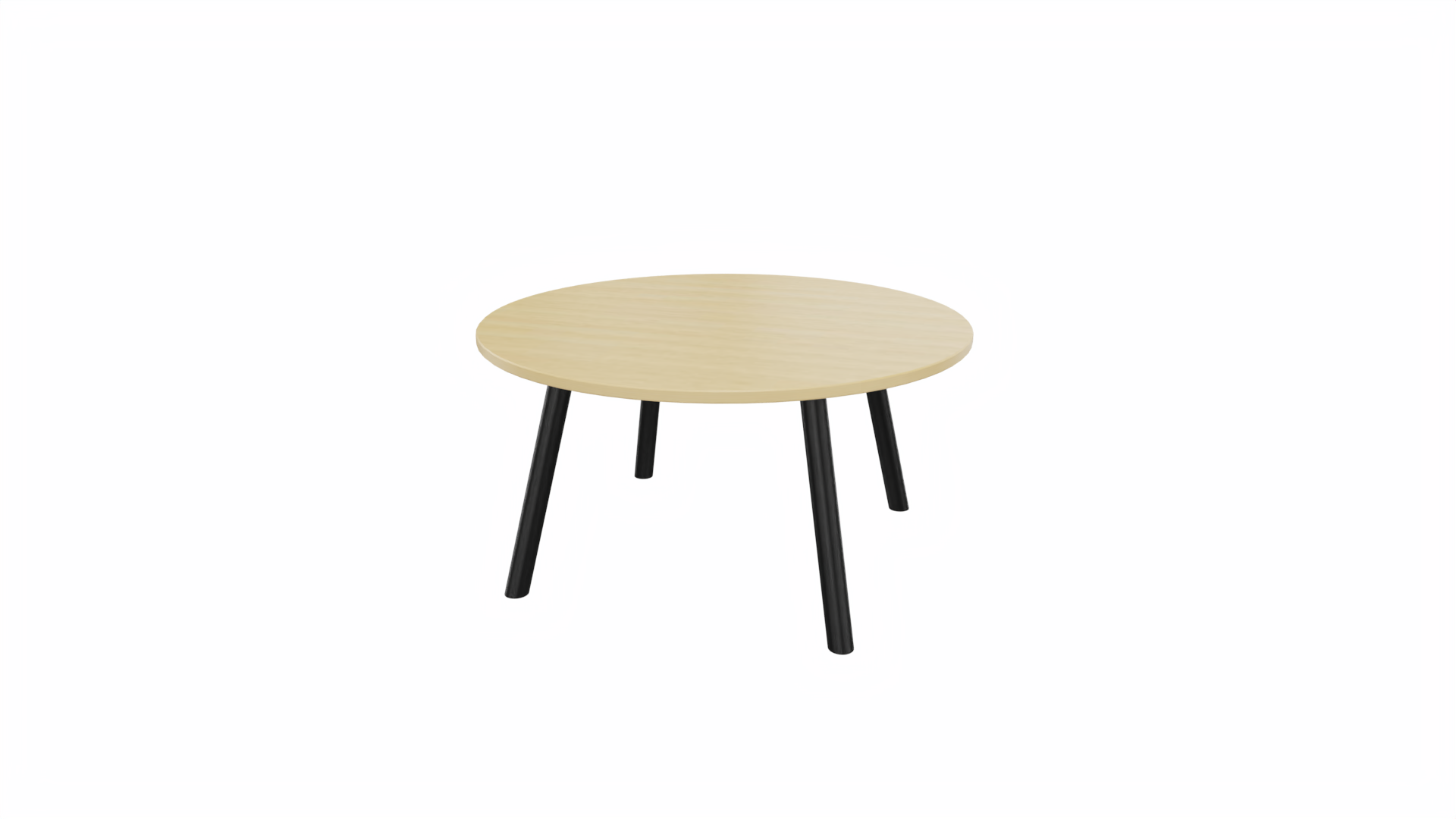 Bijzettafel rond 8511 - 80 cm. - Zwart - Beuken - Zwart afbeelding