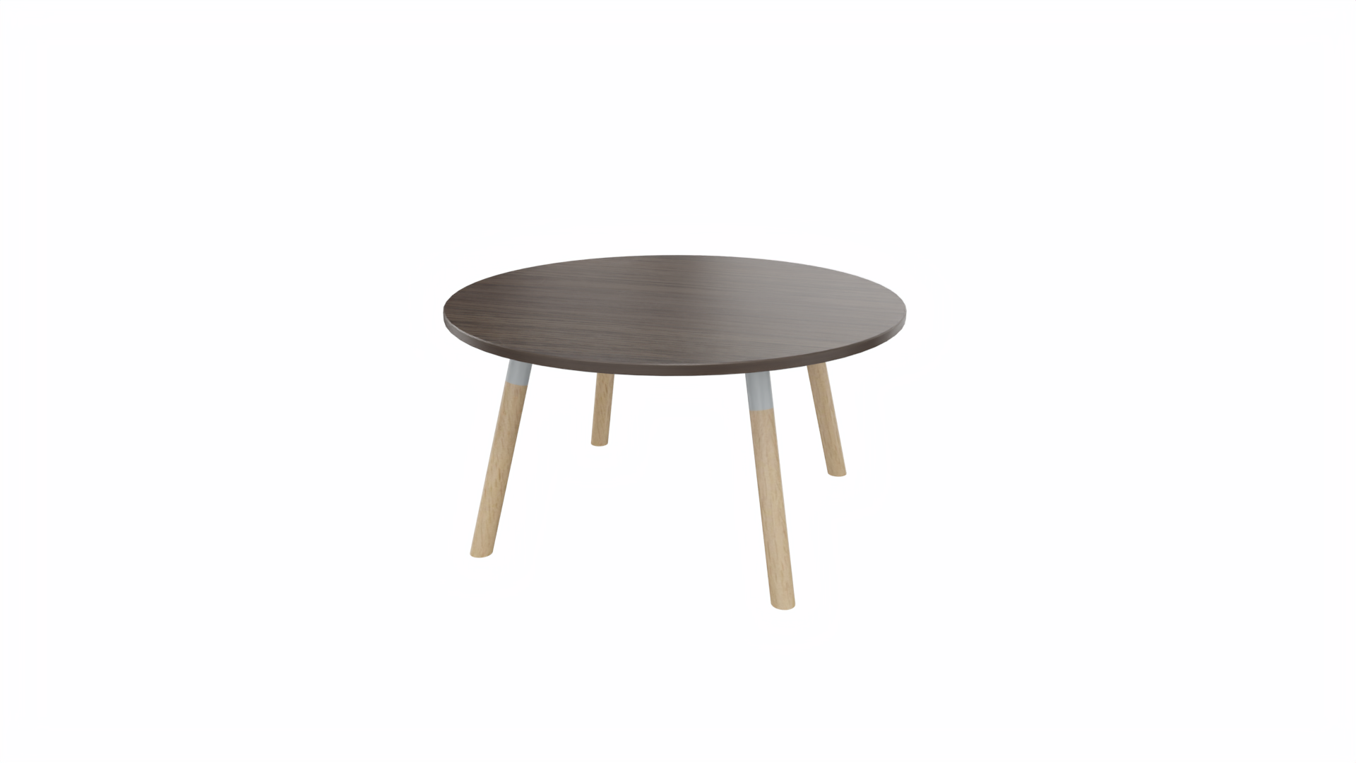 Bijzettafel rond 8511 - 80 cm. - Alu - Eiken donker - Beuken naturel afbeelding