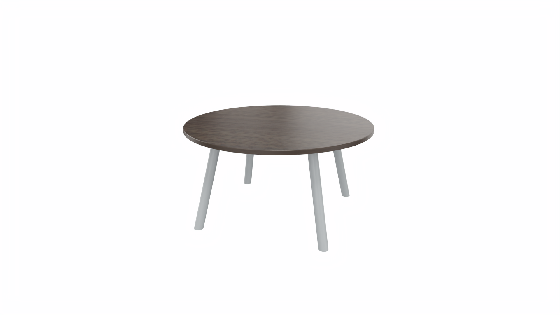 Bijzettafel rond 8511 - 80 cm. - Alu - Eiken donker - Aluminium afbeelding