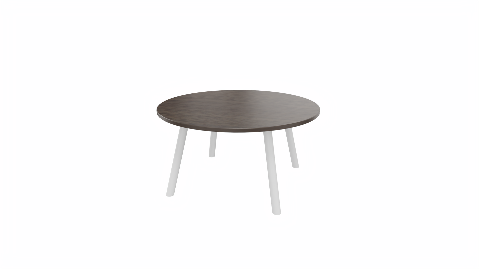 Bijzettafel rond 8511 - 80 cm. - Wit - Eiken donker - Wit afbeelding
