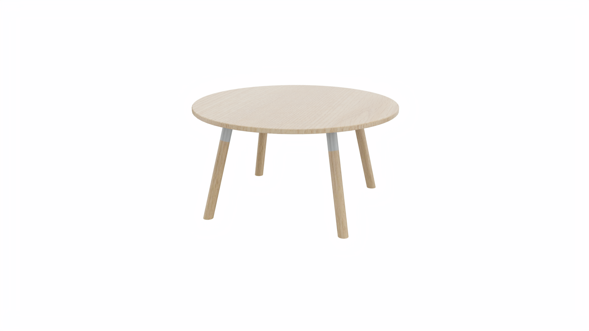 Bijzettafel rond 8511 - 80 cm. - Alu - Eiken licht - Beuken naturel afbeelding
