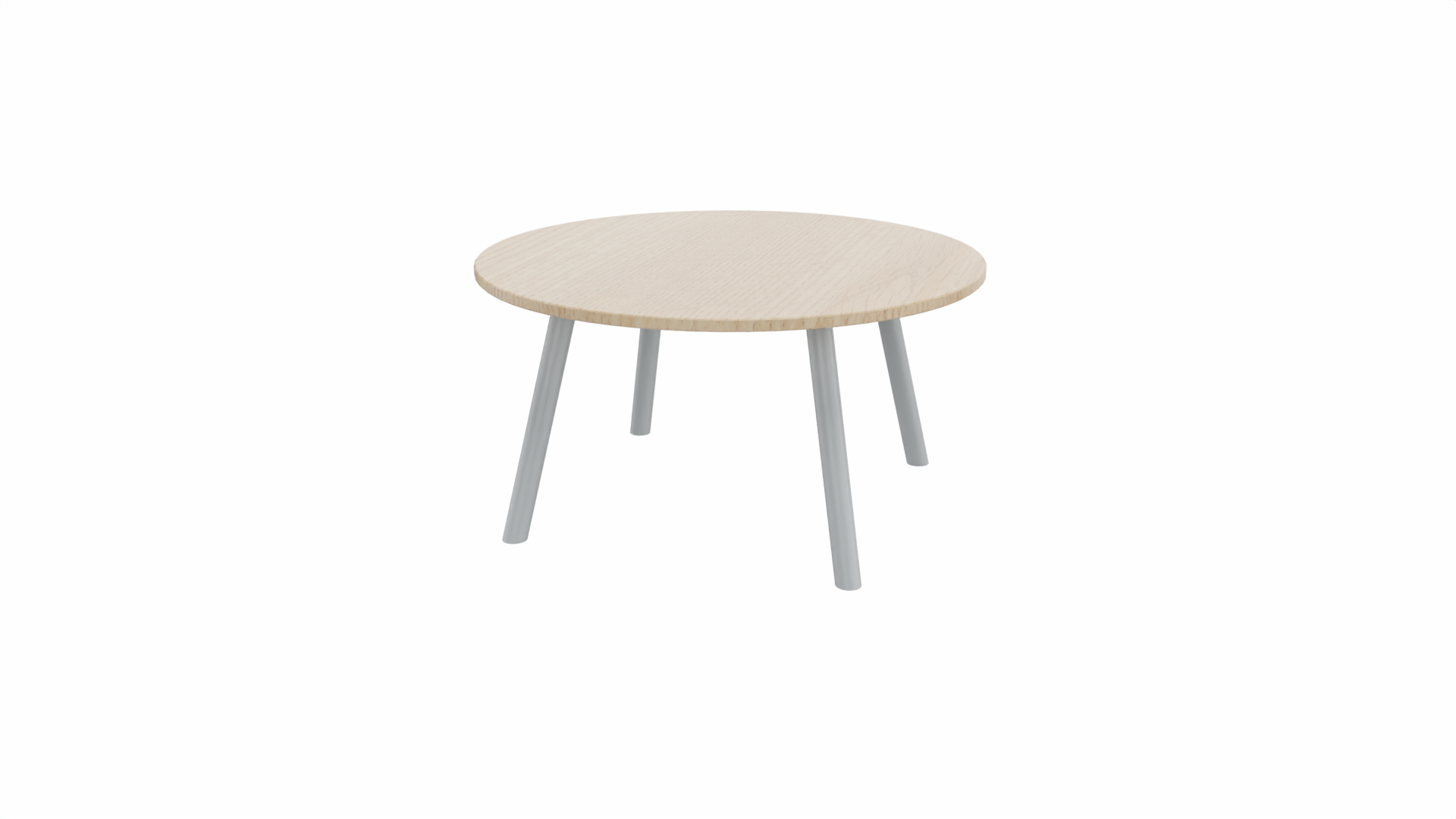 Bijzettafel rond 8511 - 80 cm. - Alu - Eiken licht - Aluminium afbeelding