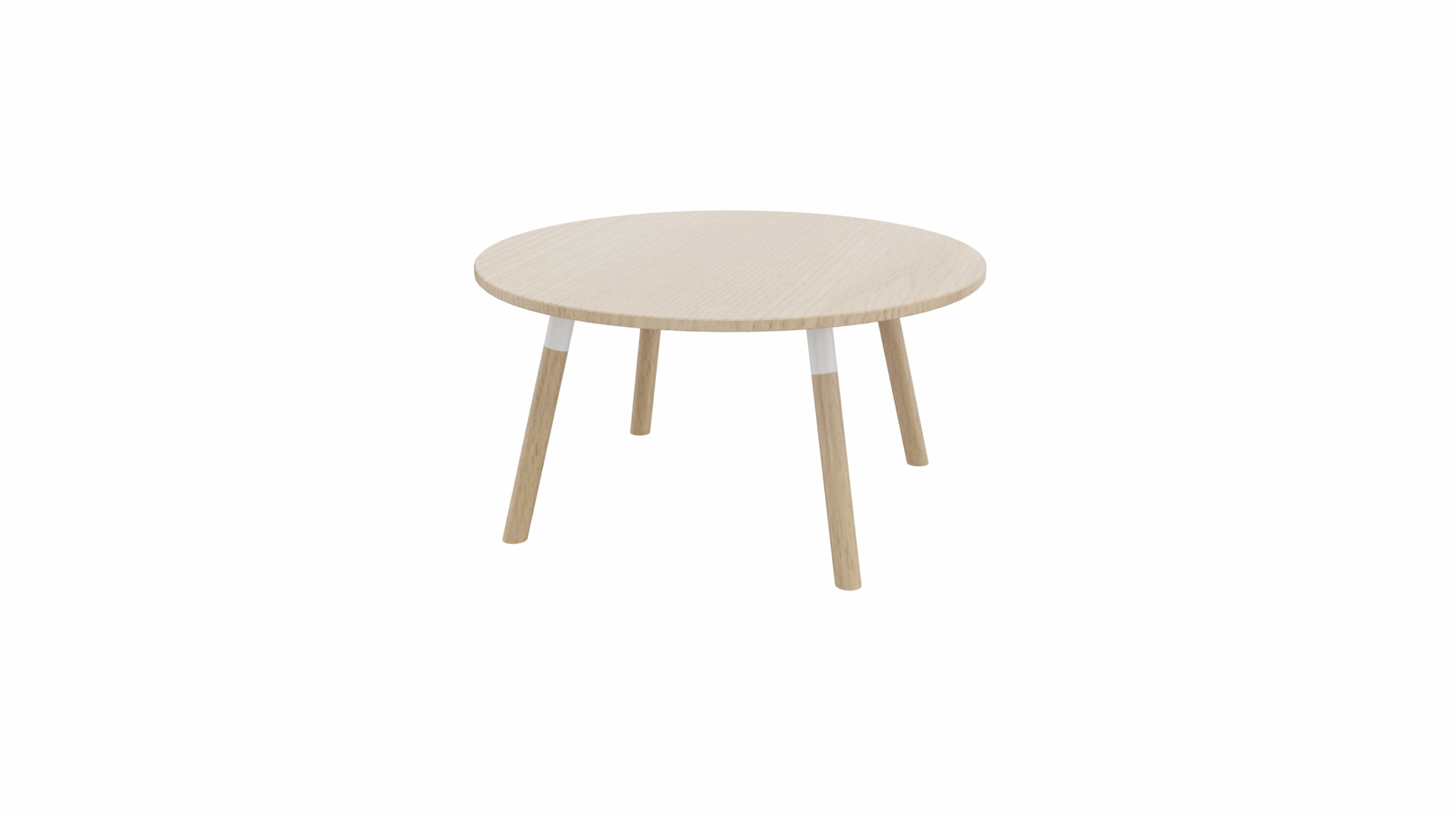 Bijzettafel rond 8511 - 80 cm. - Wit - Eiken licht - Beuken naturel afbeelding