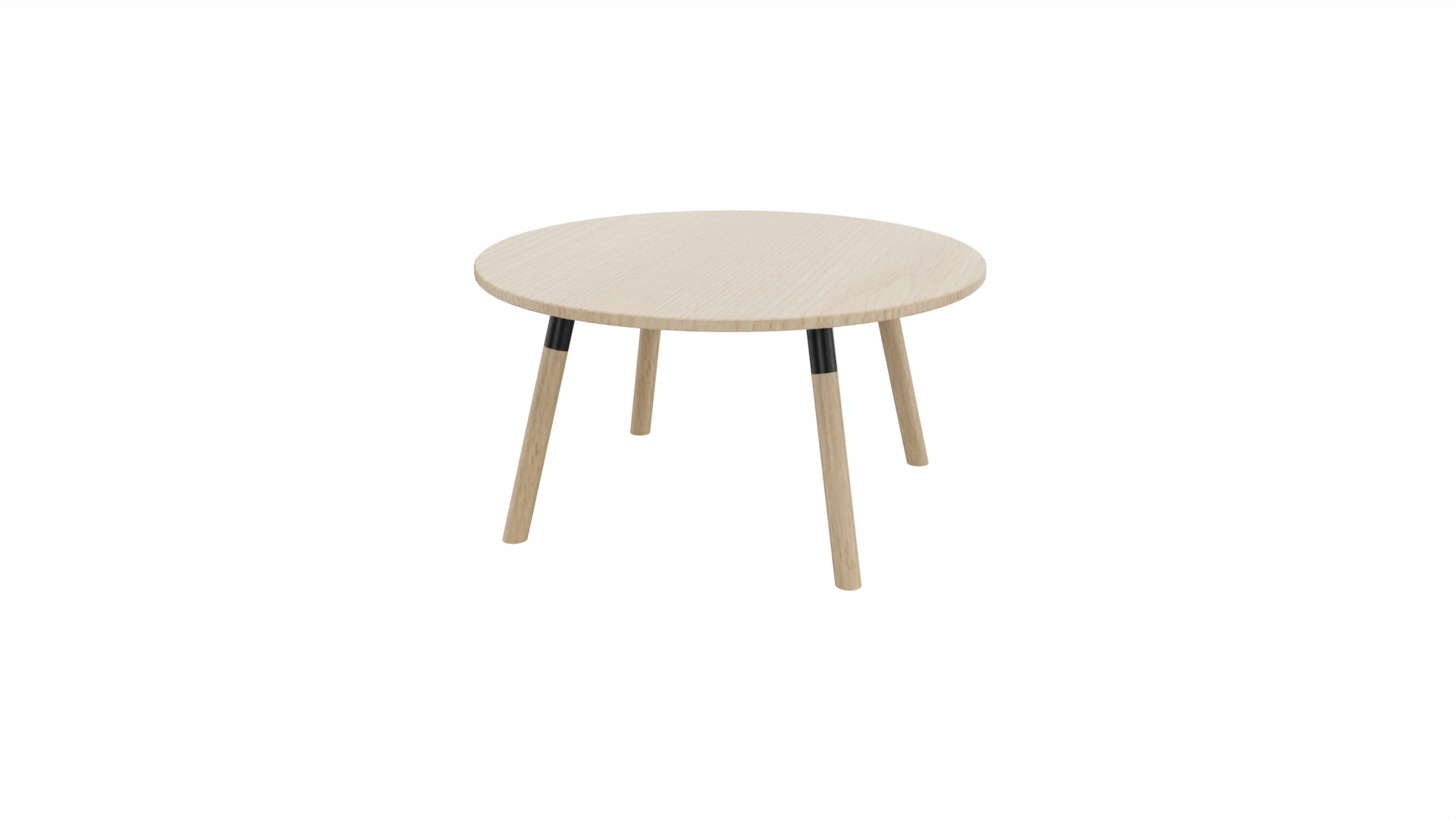 Bijzettafel rond 8511 - 80 cm. - Zwart - Eiken licht - Beuken naturel afbeelding
