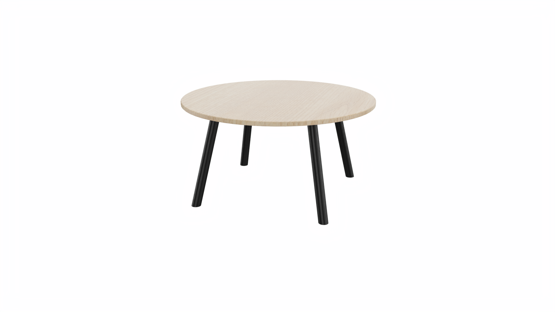 Bijzettafel rond 8511 - 80 cm. - Zwart - Eiken licht - Zwart afbeelding