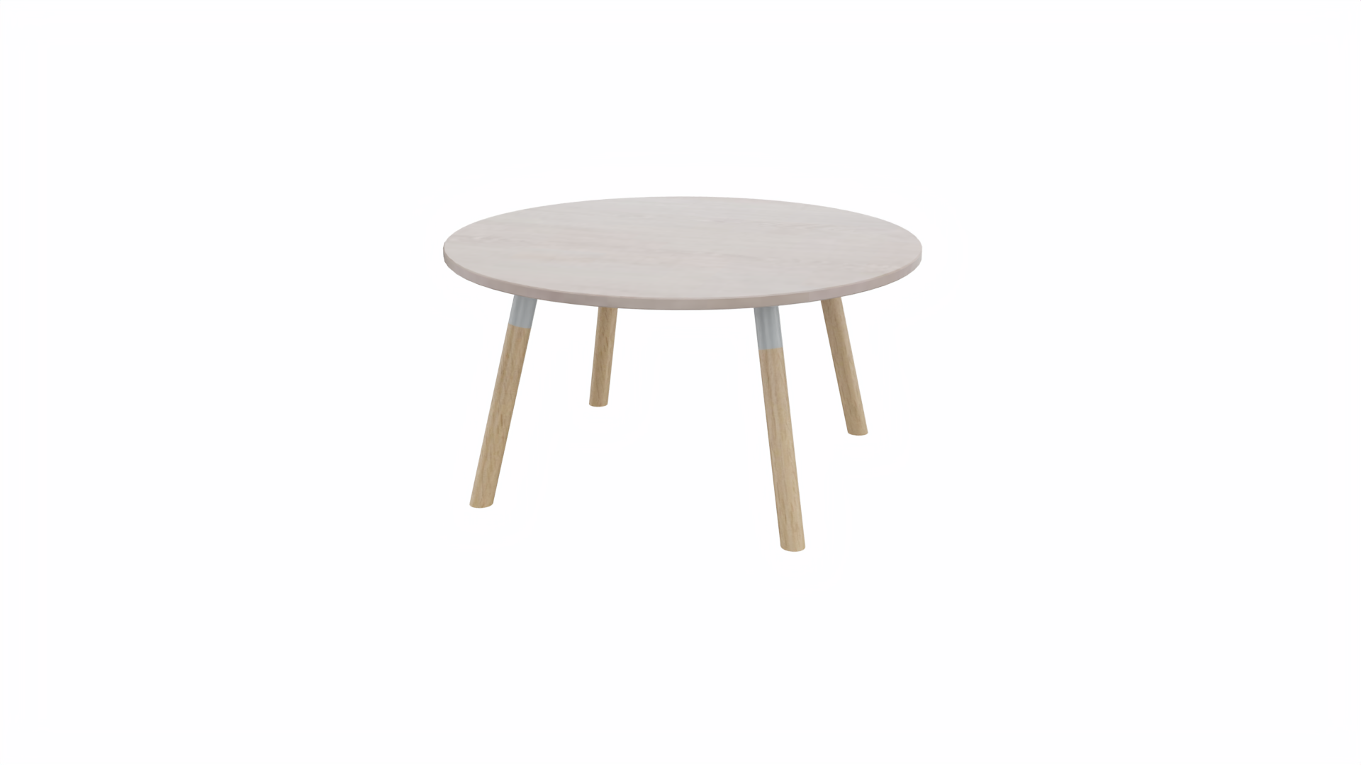 Bijzettafel rond 8511 - 80 cm. - Alu - Eiken Robson - Beuken naturel afbeelding