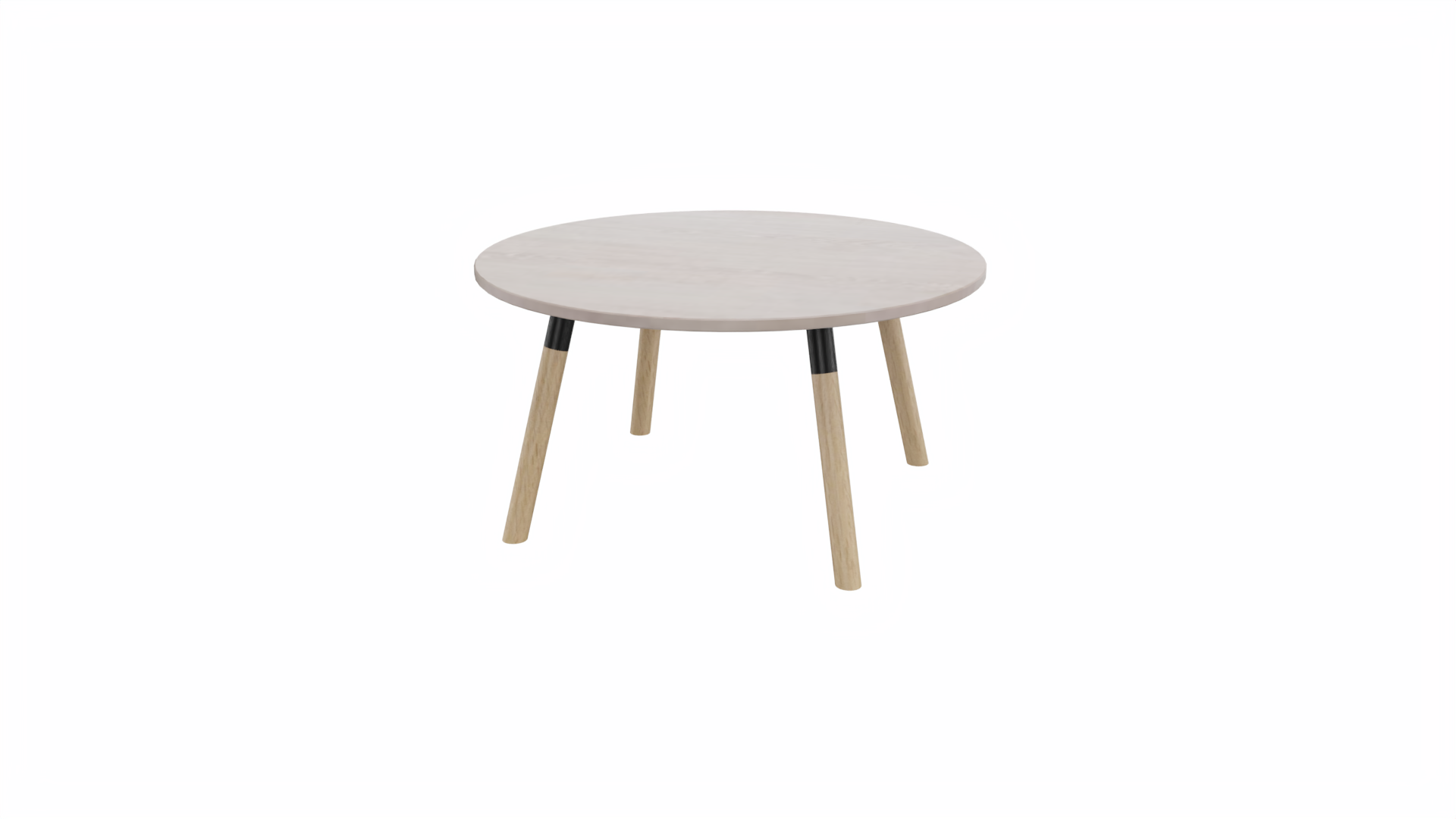 Bijzettafel rond 8511 - 80 cm. - Zwart - Eiken Robson - Beuken naturel afbeelding