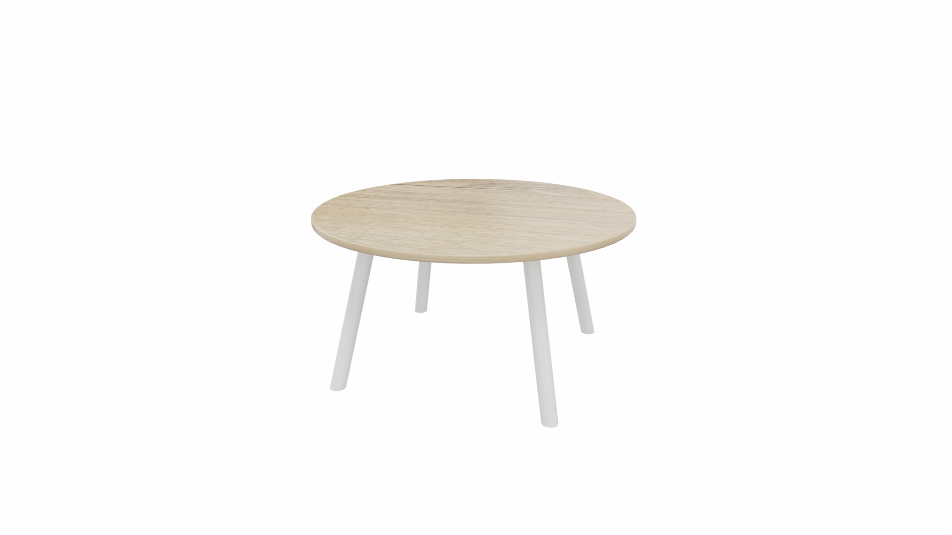 Bijzettafel rond 8511 - 80 cm. - Wit - Eiken YT49a - Wit afbeelding