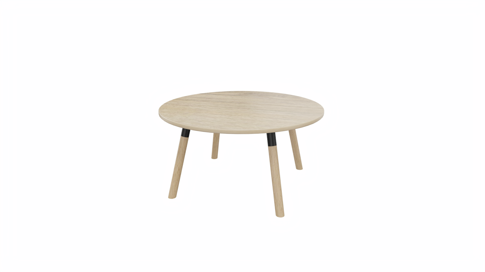 Bijzettafel rond 8511 - 80 cm. - Zwart - Eiken YT49a - Beuken naturel afbeelding