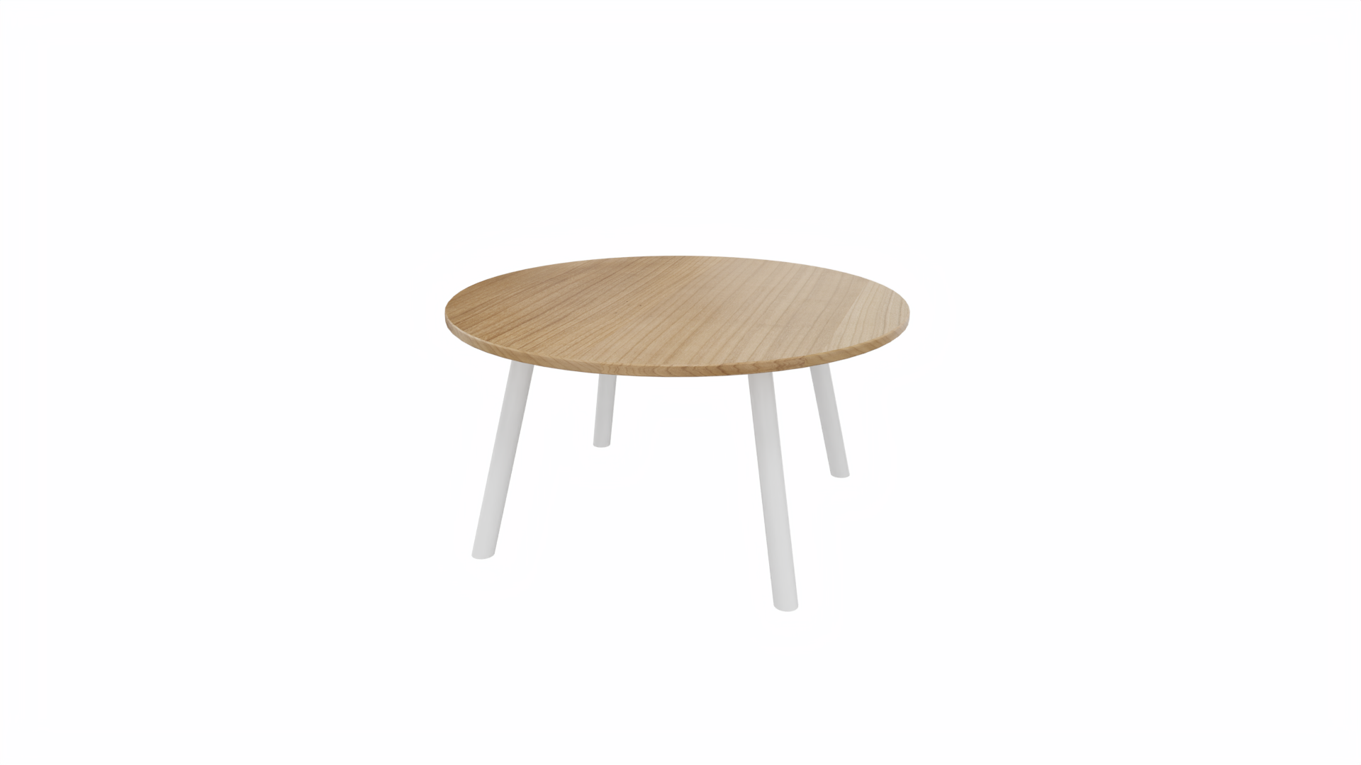 Bijzettafel rond 8511 - 80 cm. - Wit - Toscaans noten - Wit afbeelding