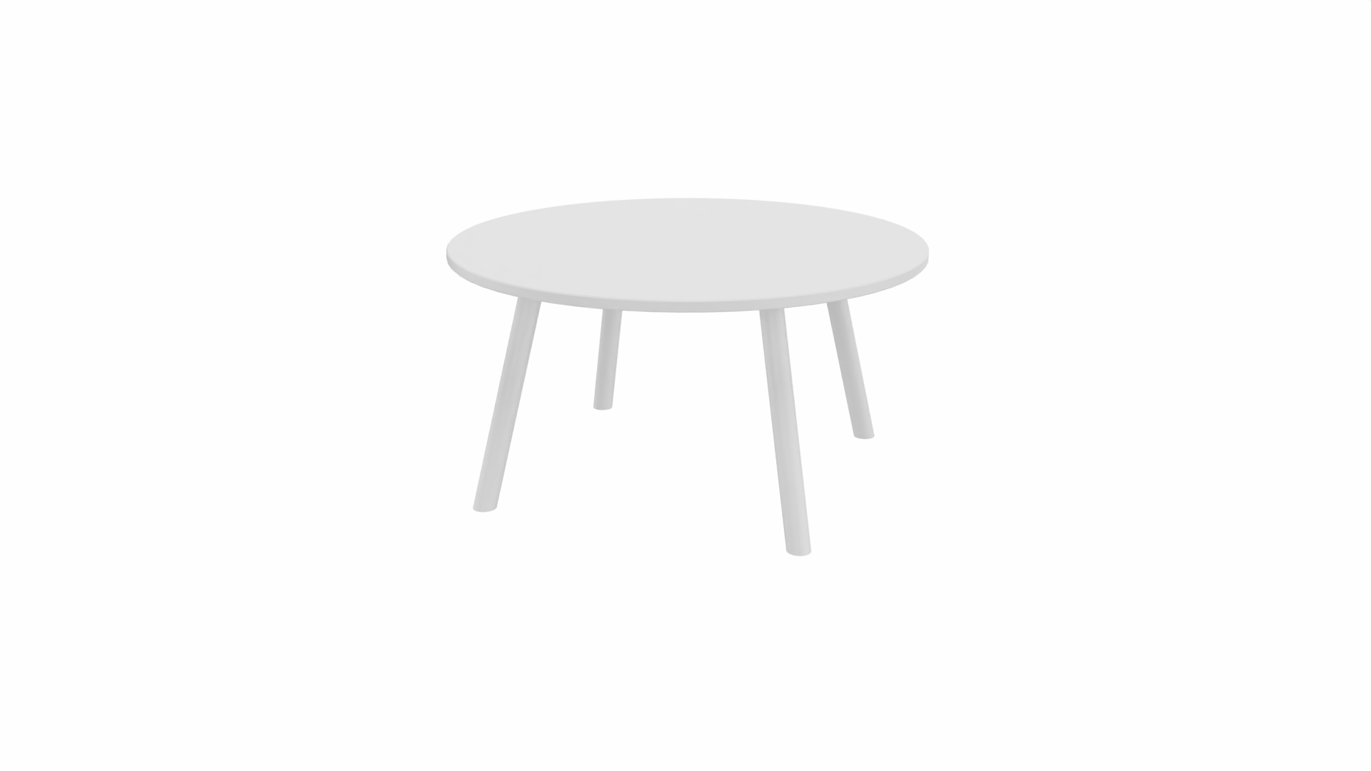 Bijzettafel rond 8511 - 80 cm. - Wit - Wit - Wit afbeelding