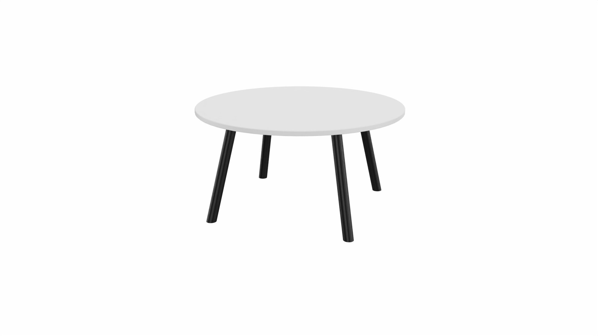 Bijzettafel rond 8511 - 80 cm. - Zwart - Wit - Zwart afbeelding